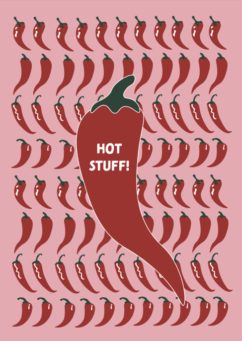 Funny Birthday Greeting Card Hot Pepper Design