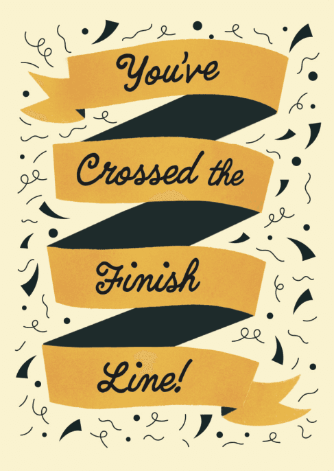 Graduation Greeting Card - Modern Ribbon Design