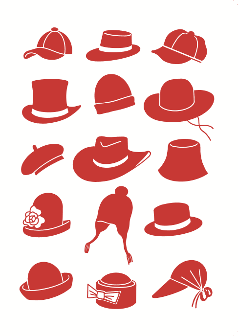 Funny Birthday Greeting Card Illustrated Hats Design