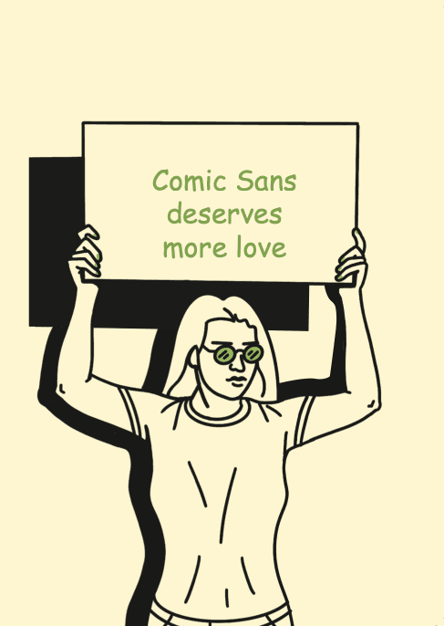 Funny Greeting Card with Retro Style Comic Sans Message