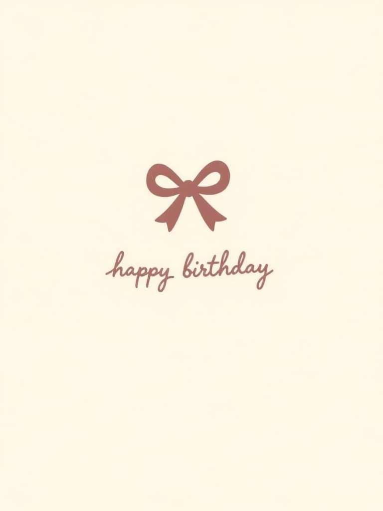 Birthday Card with Bow Elegant Design