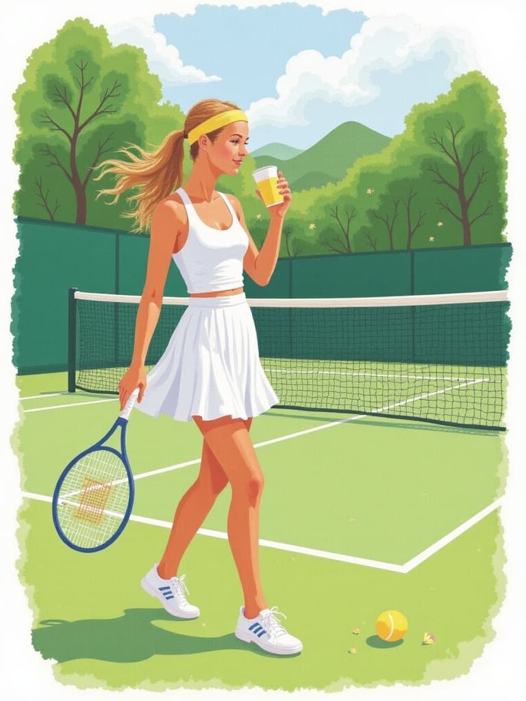 Tennis Greeting Card Modern Illustrated Design