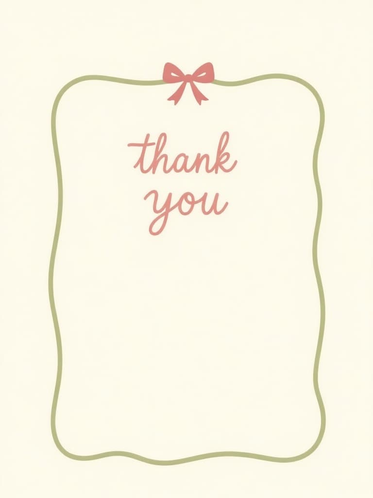 Thank You Card with Elegant Bow Design