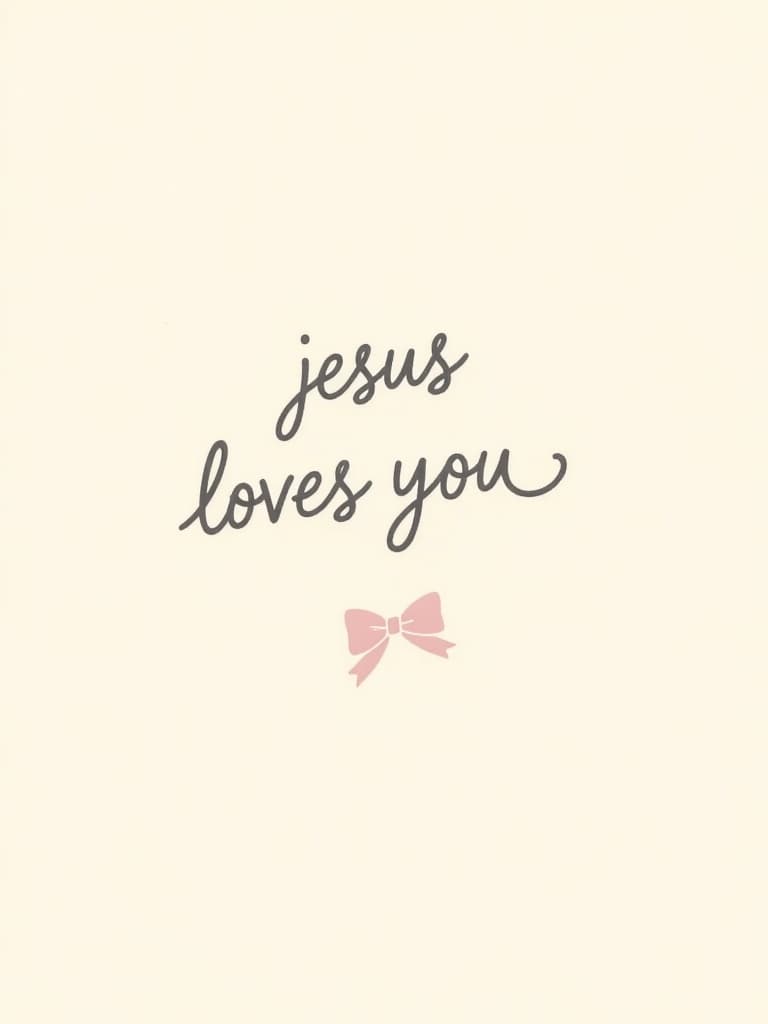Religious Greeting Card with Pink Bow - Modern Design