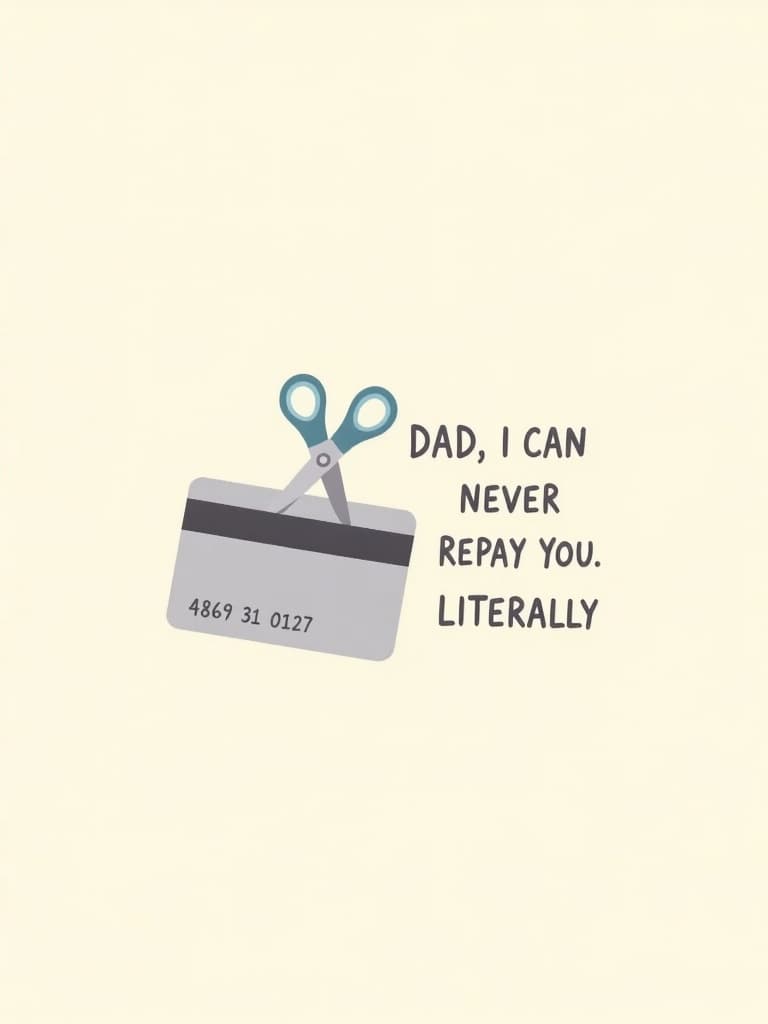 Funny Dad Birthday Card with Credit Card Humor