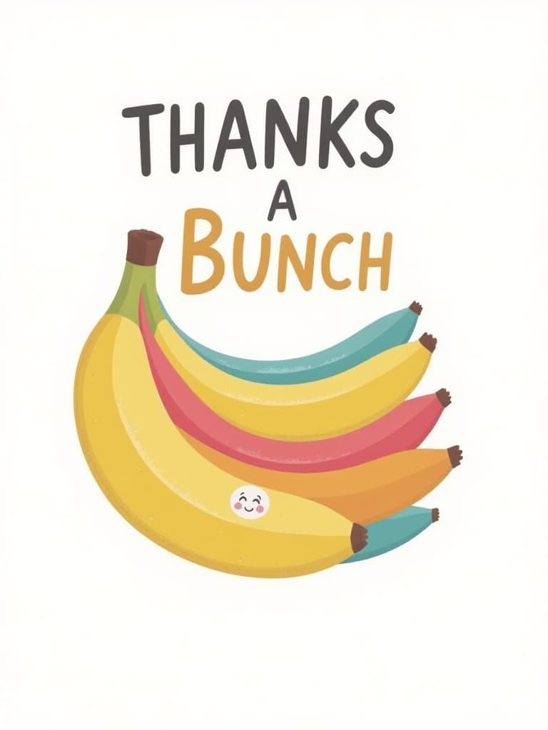 Thank You Card Cute Banana Illustration