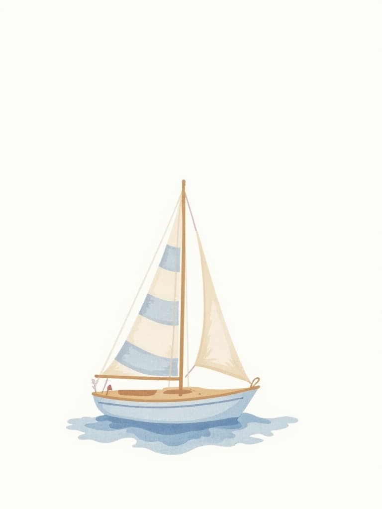 Sailboat Greeting Card Modern Minimalist Design