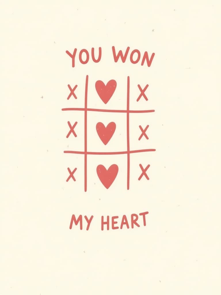 Romantic Greeting Card Modern Tic-Tac-Toe Design