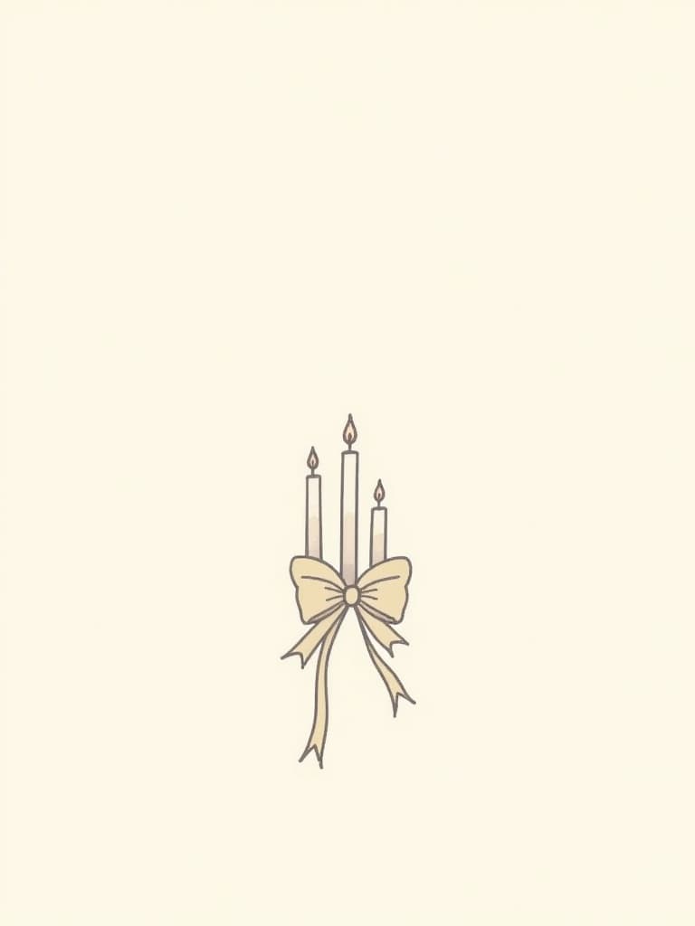 Elegant Birthday Card with Candle and Bow Design