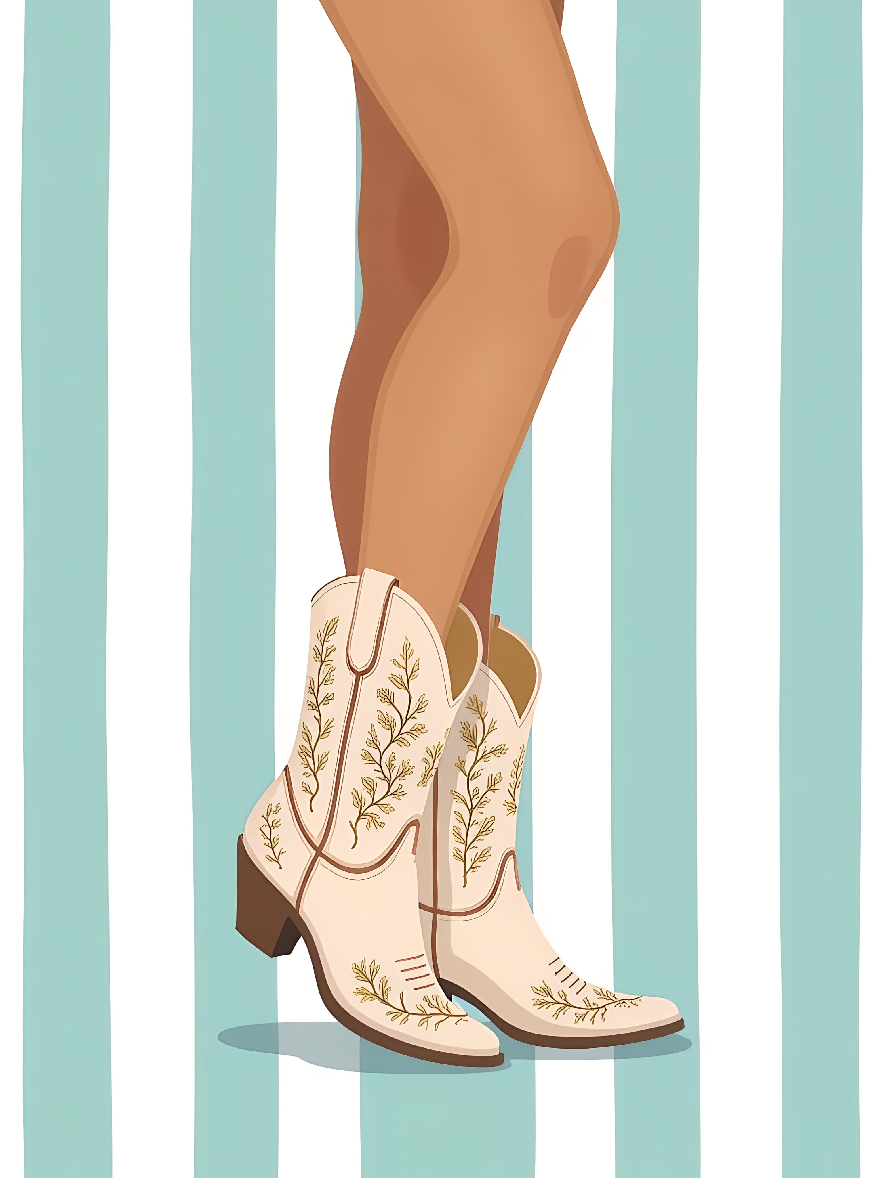 Cowboy Boots Greeting Card Chic Western Design