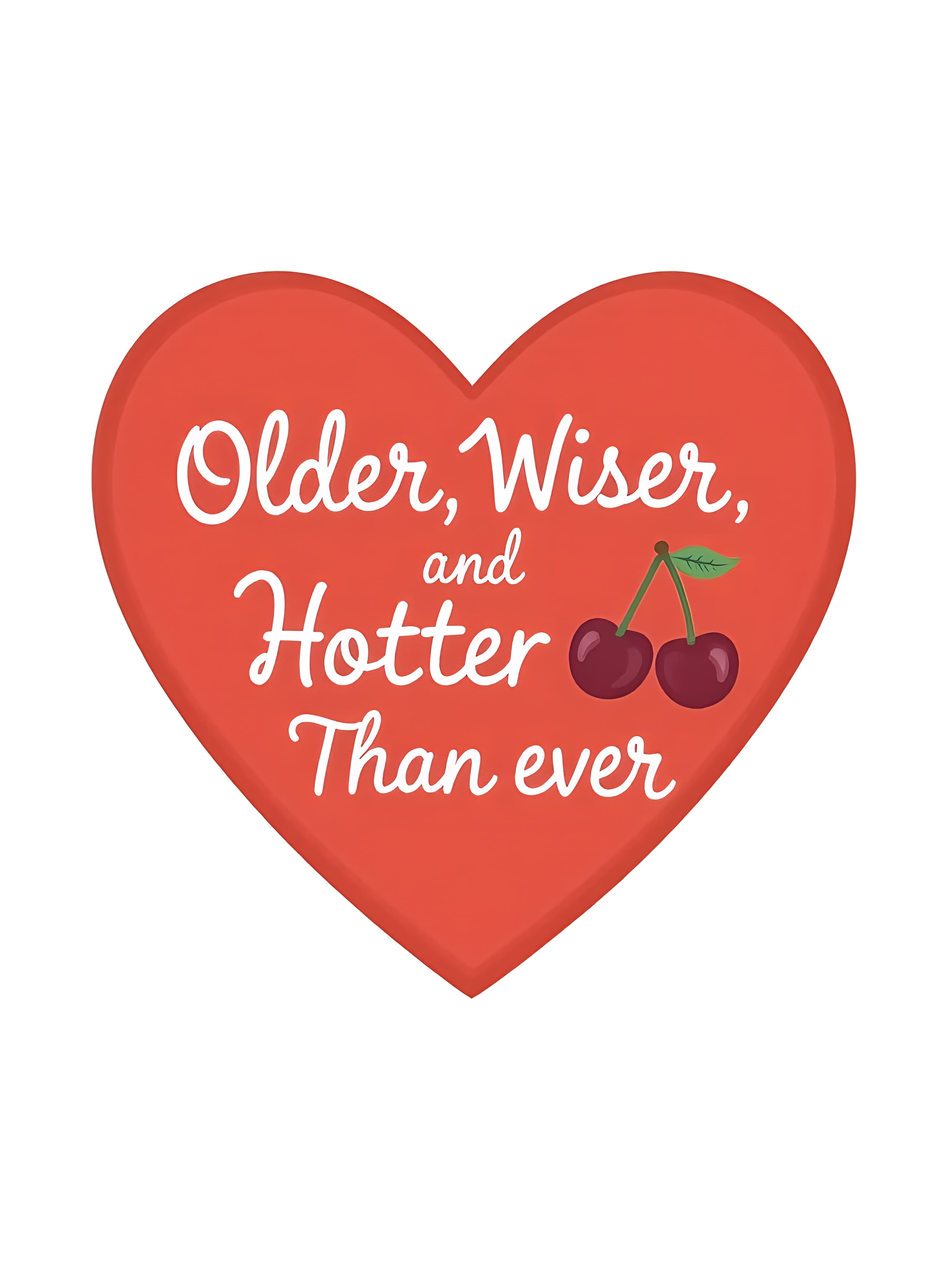 Funny Birthday Greeting Card Heart Cherry Illustration