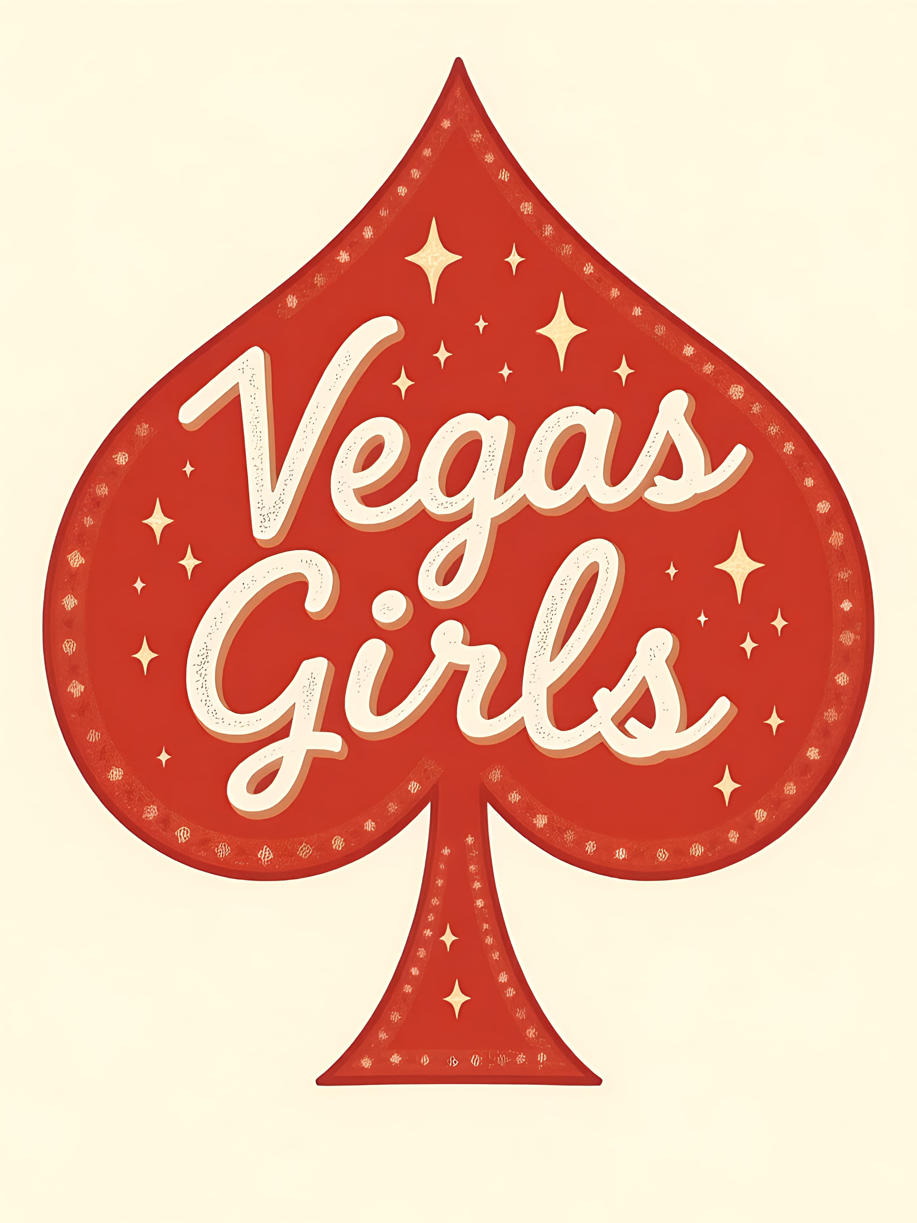 Vegas Girls Greeting Card Modern Spade Design