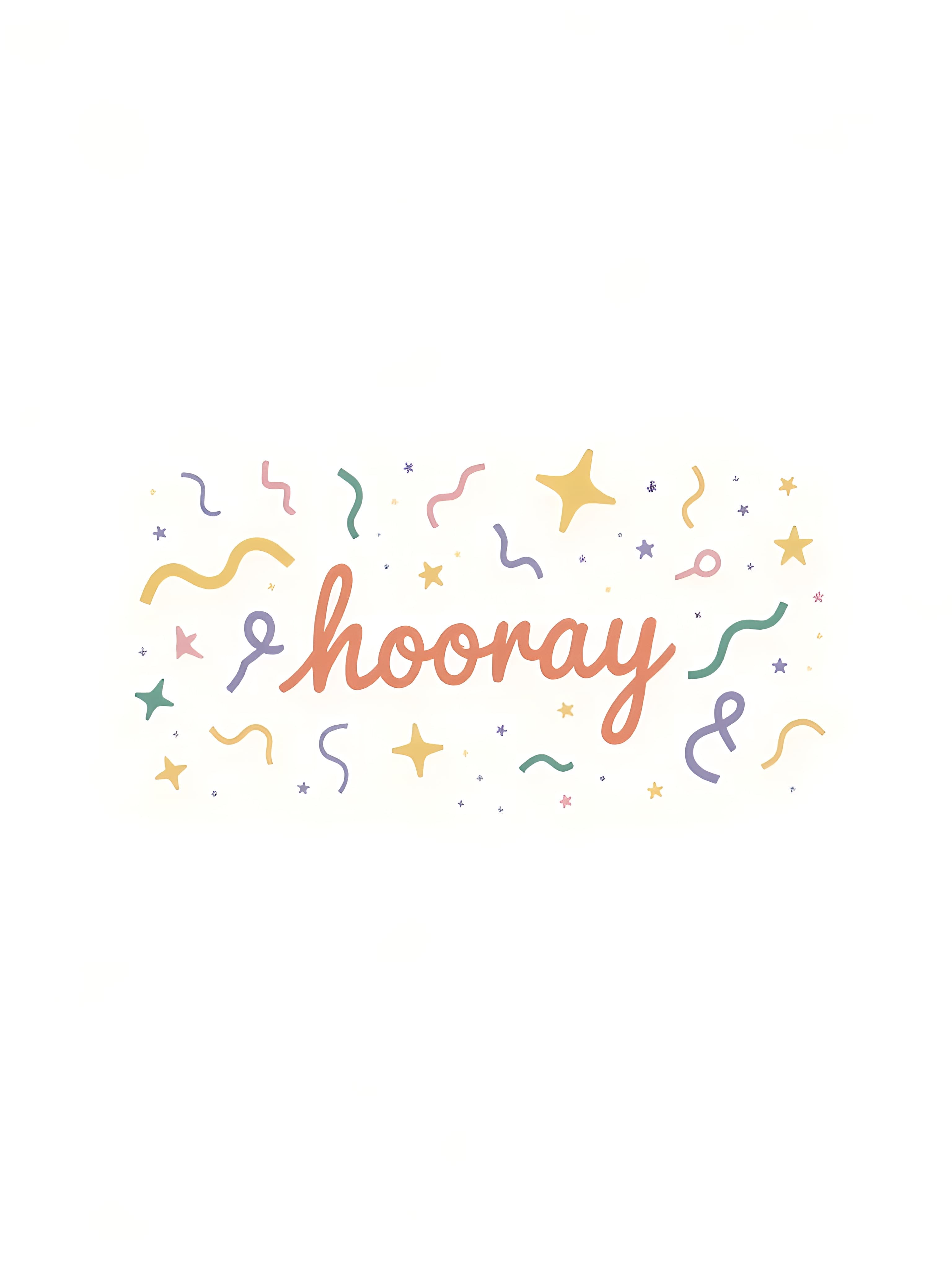 Hooray Celebration Card Colorful Confetti Design