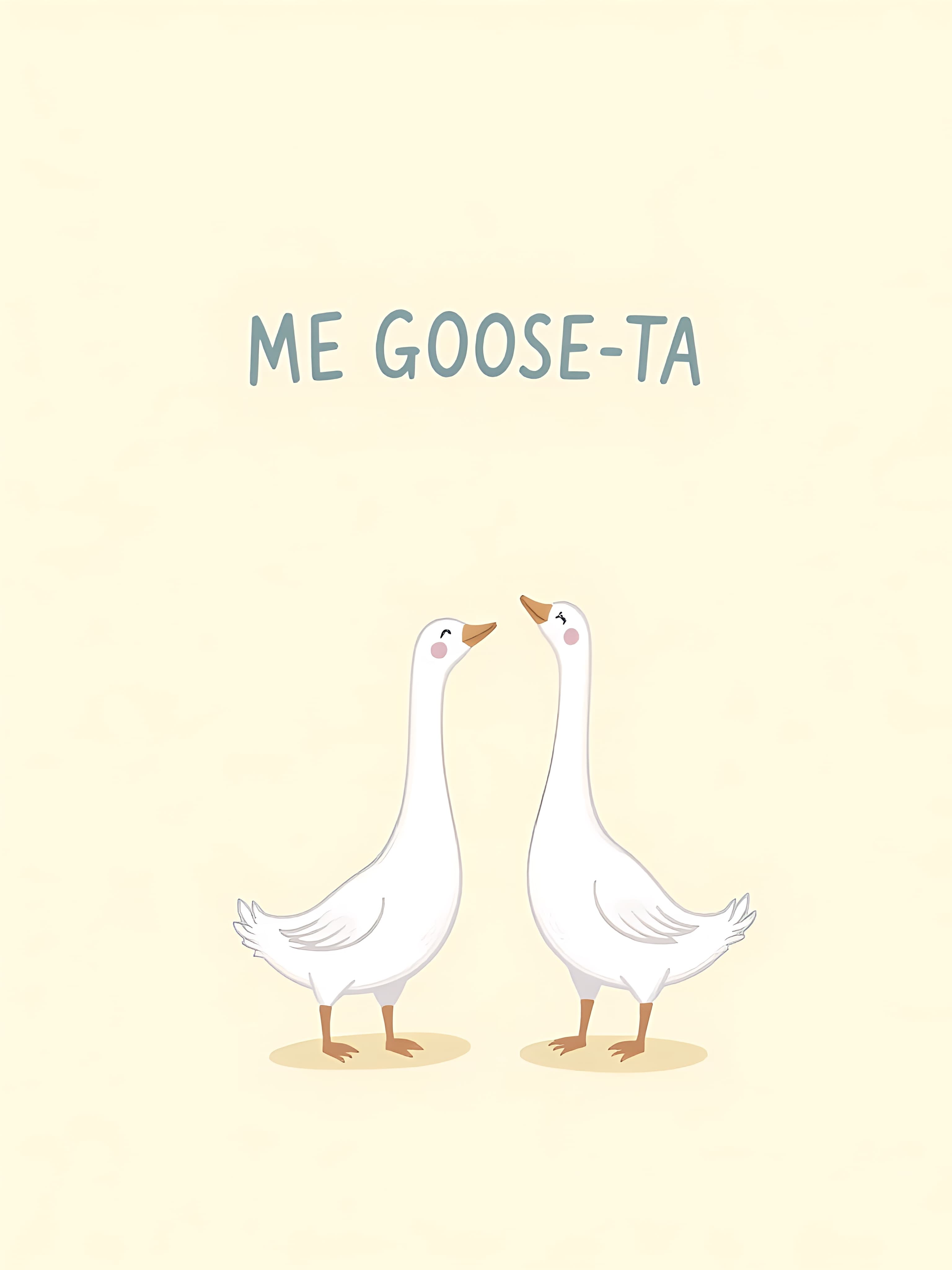 Funny Goose Greeting Card Cute Illustrated Design