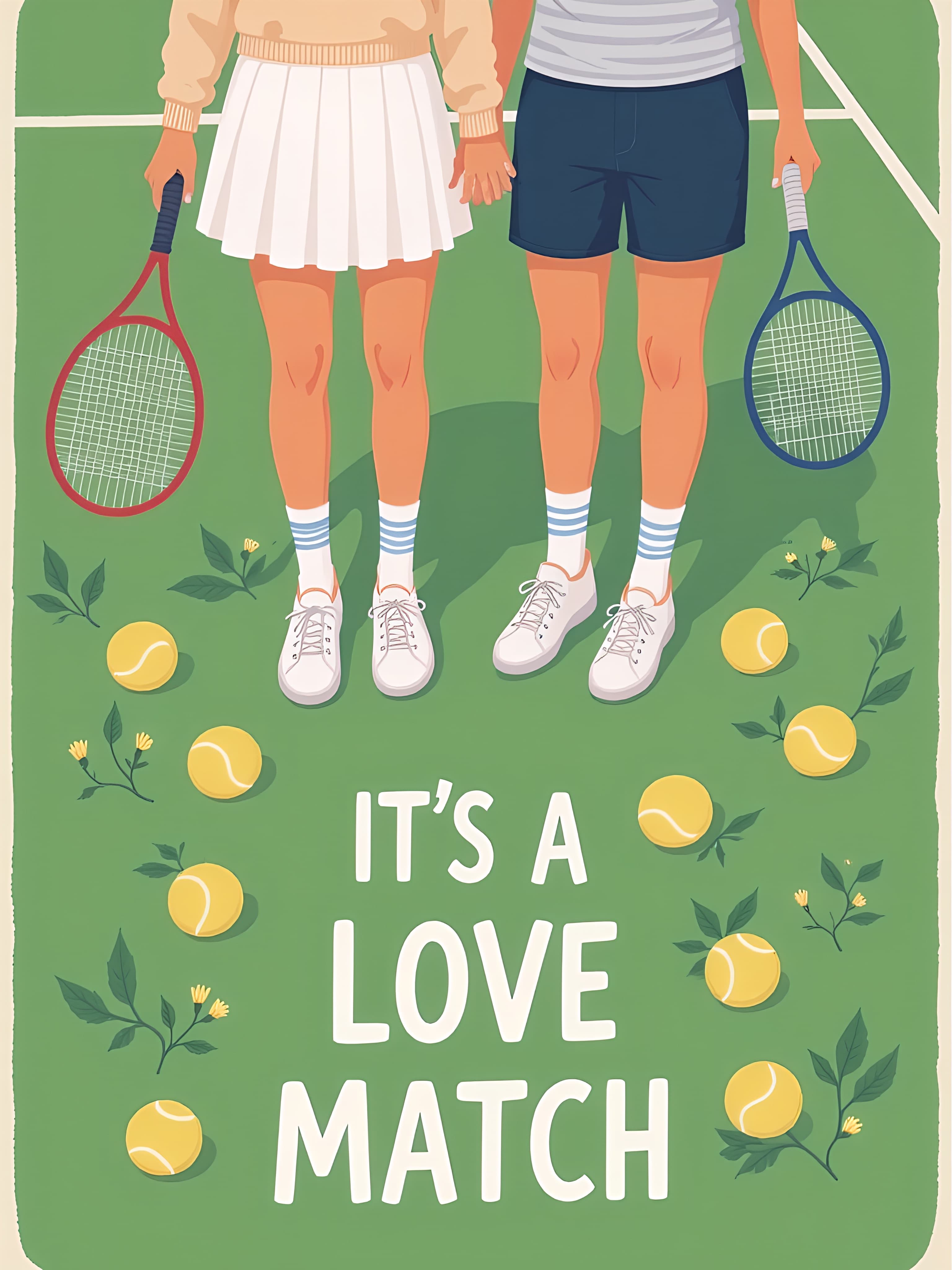 Tennis Love Greeting Card Cute Romantic Design