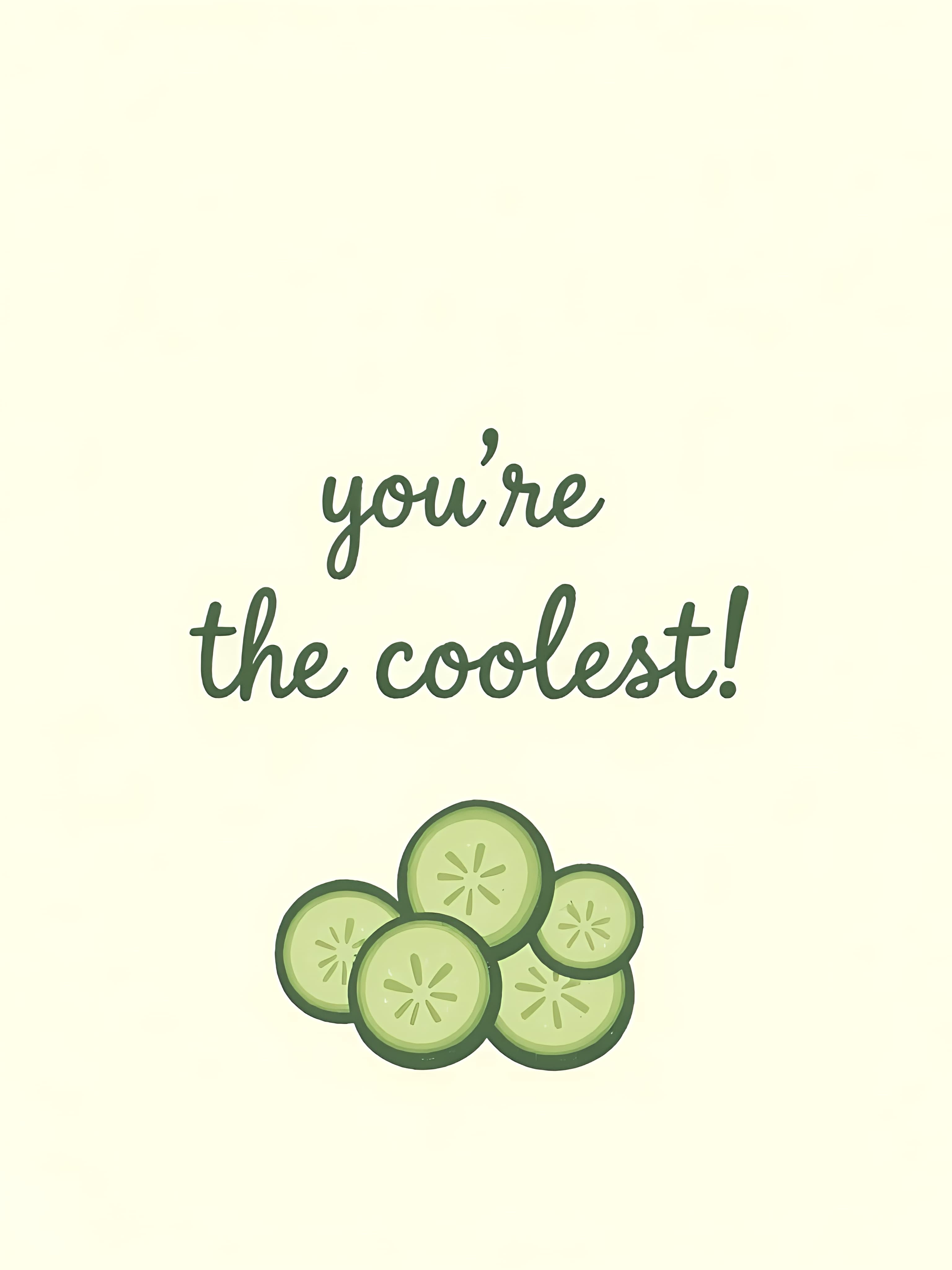 Funny Birthday Greeting Card Cucumber Illustration