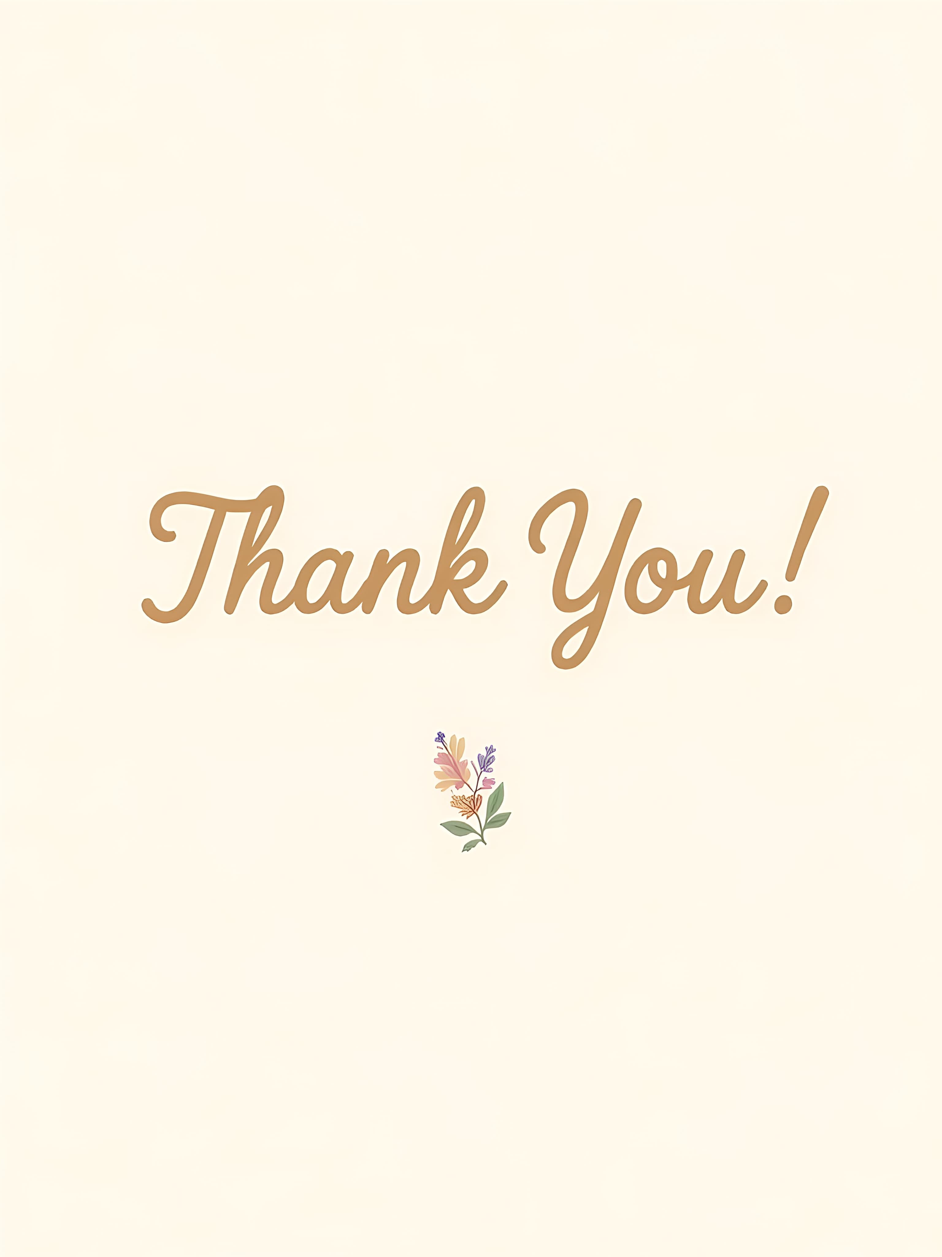 Thank You Greeting Card Floral Modern Design