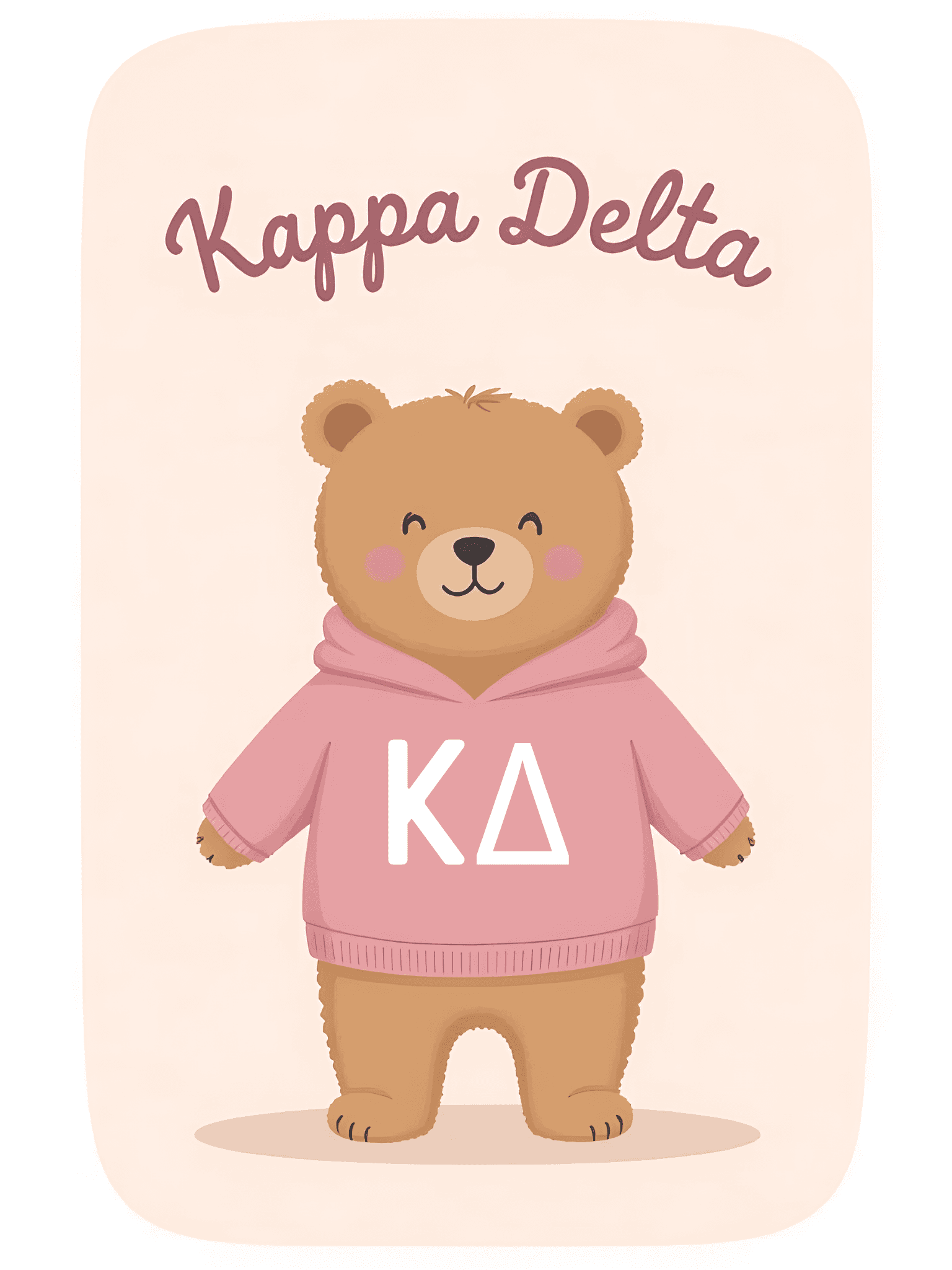 Kappa Delta Greeting Card Cute Bear in Hoodie