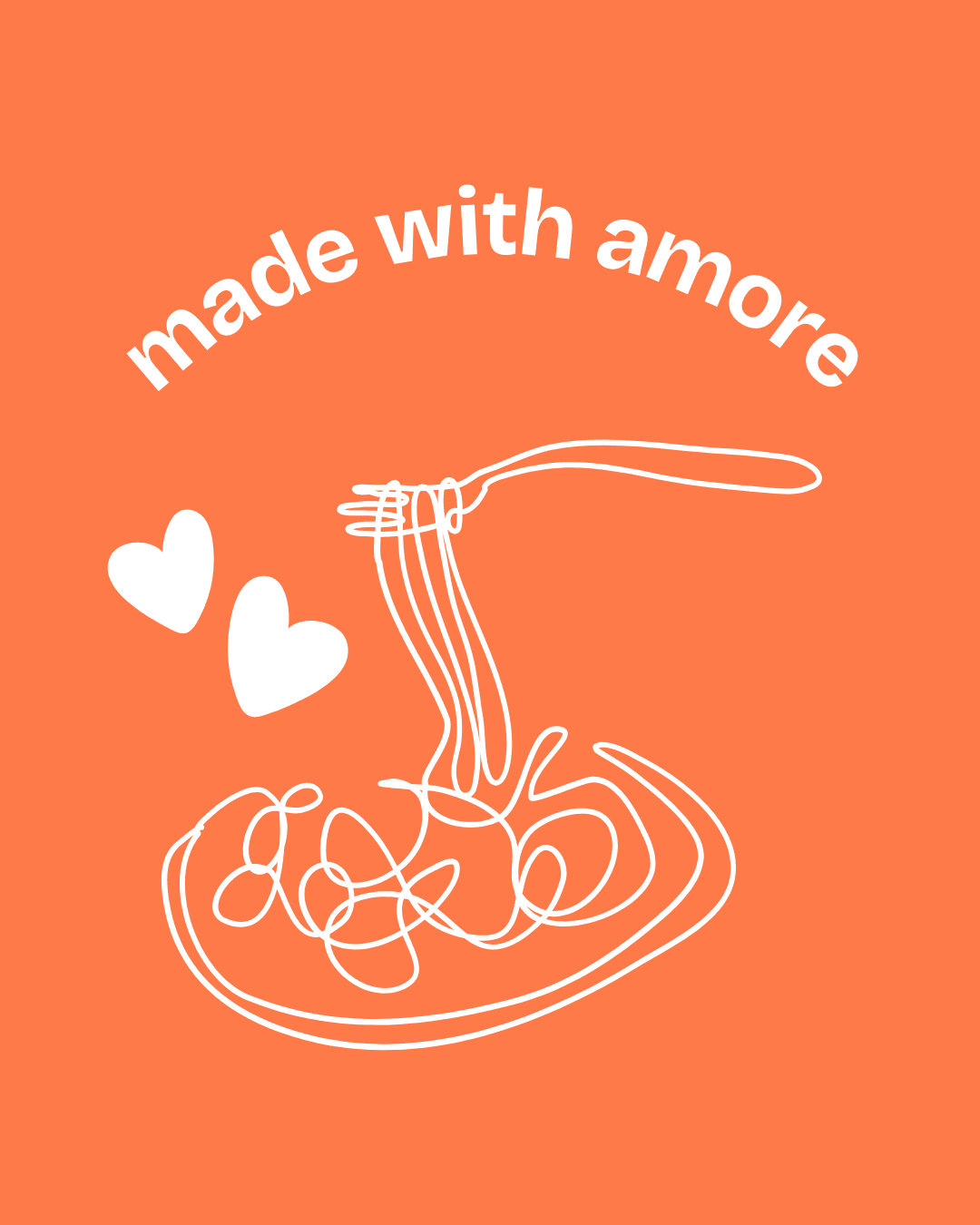 Funny Love Greeting Card Pasta Design Cute Minimalist