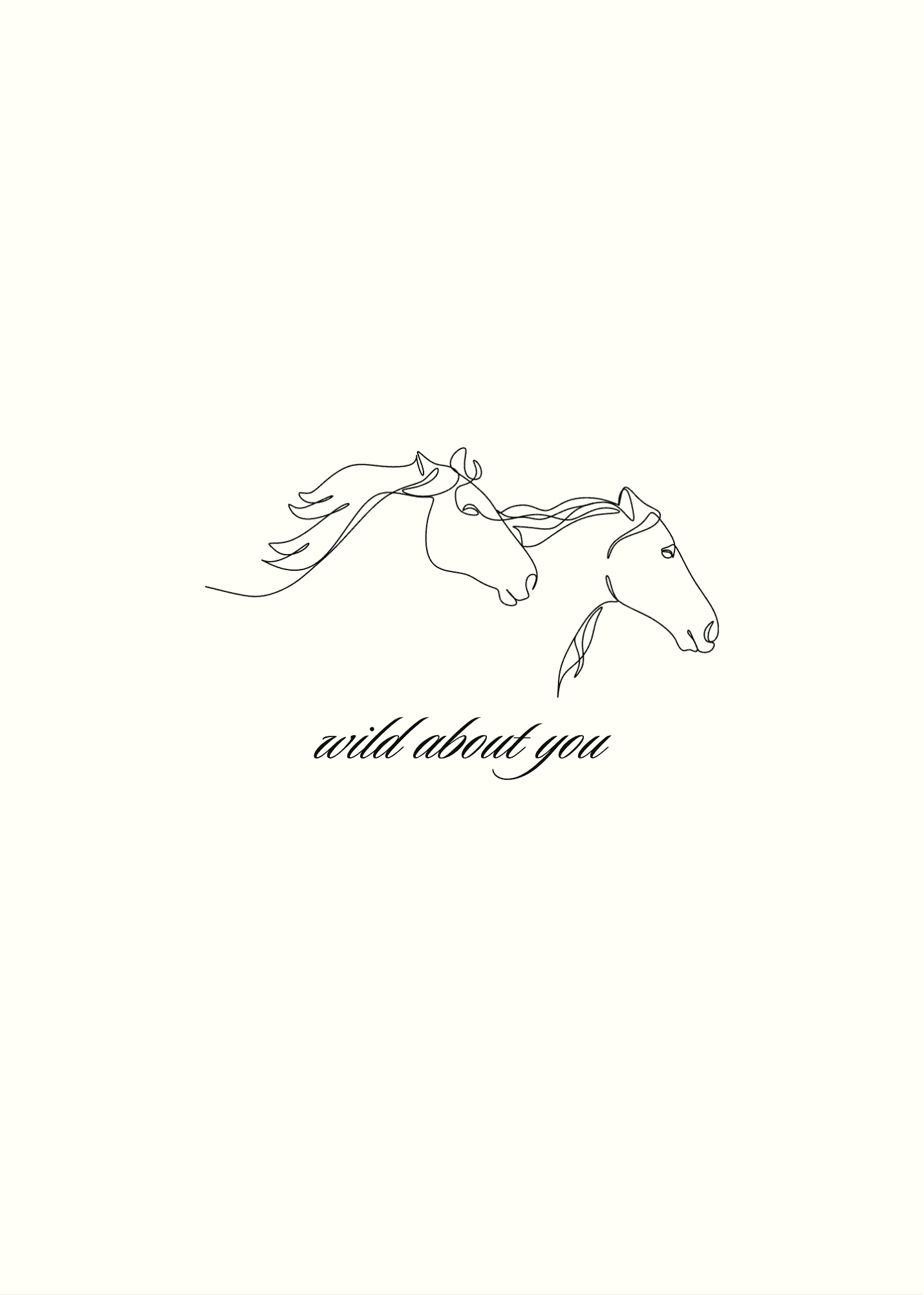Minimalist Horse Line Art Greeting Card