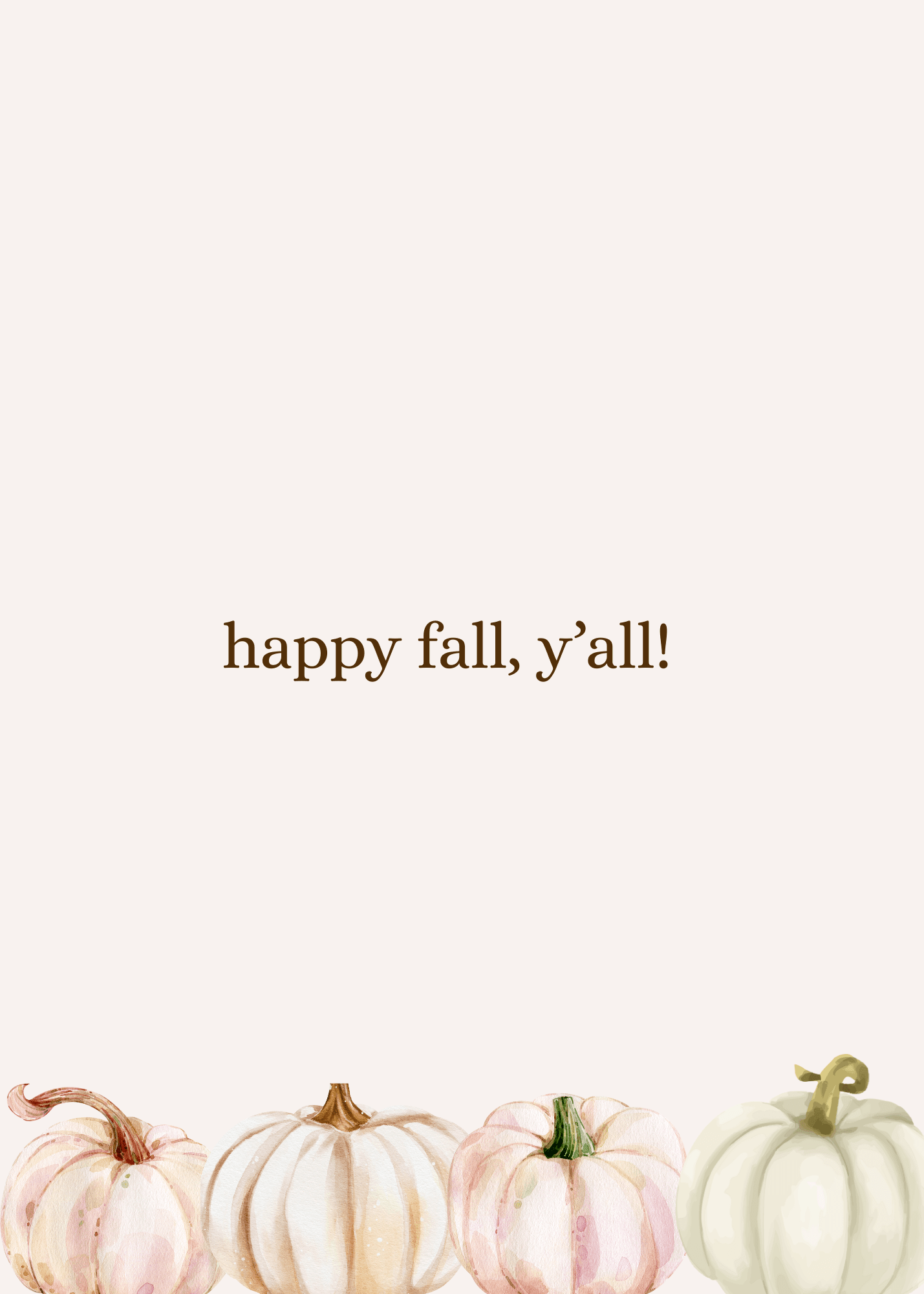 Fall Greeting Card Watercolor Pumpkins Modern Design