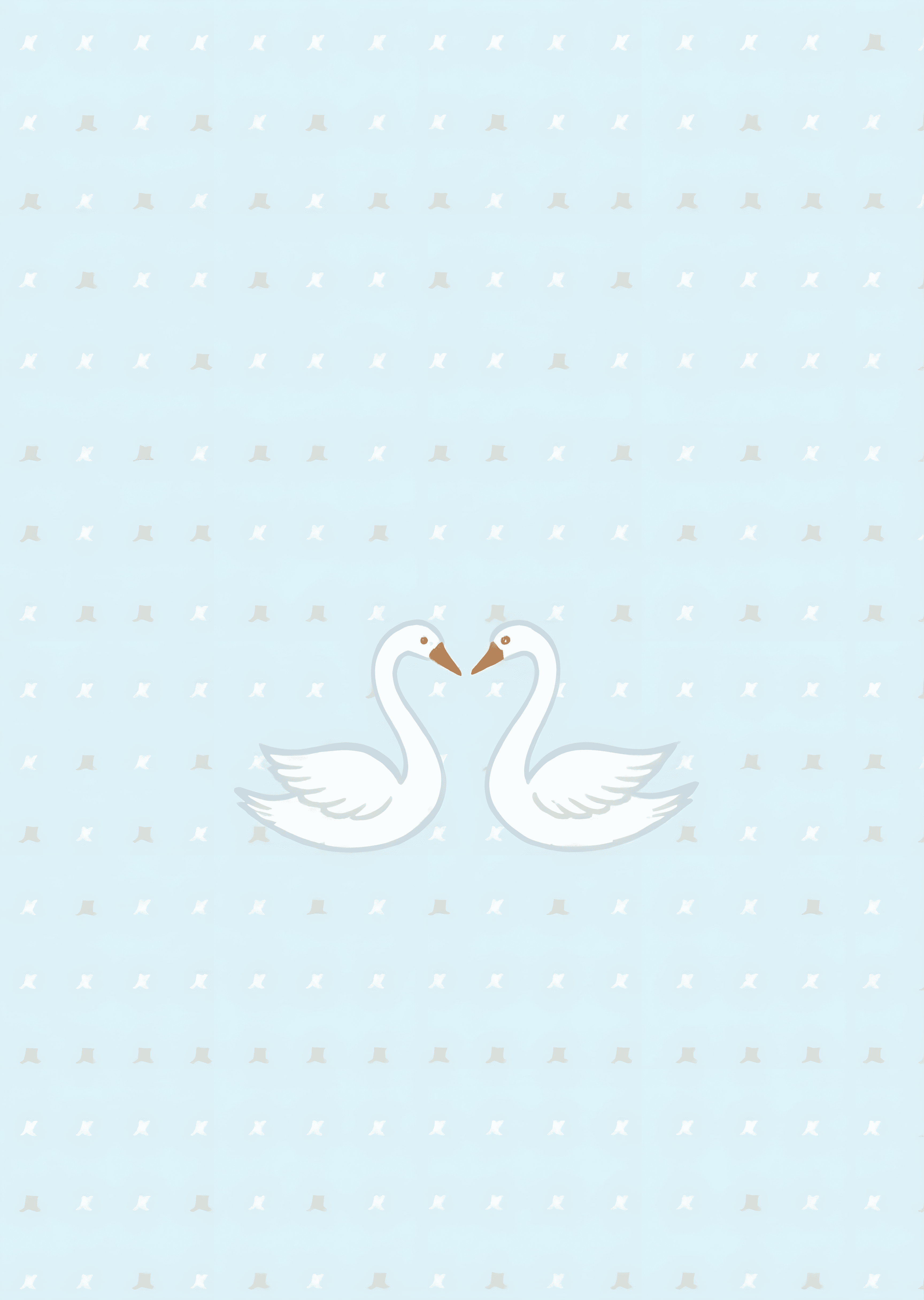 Elegant Swan Love Greeting Card Illustrated