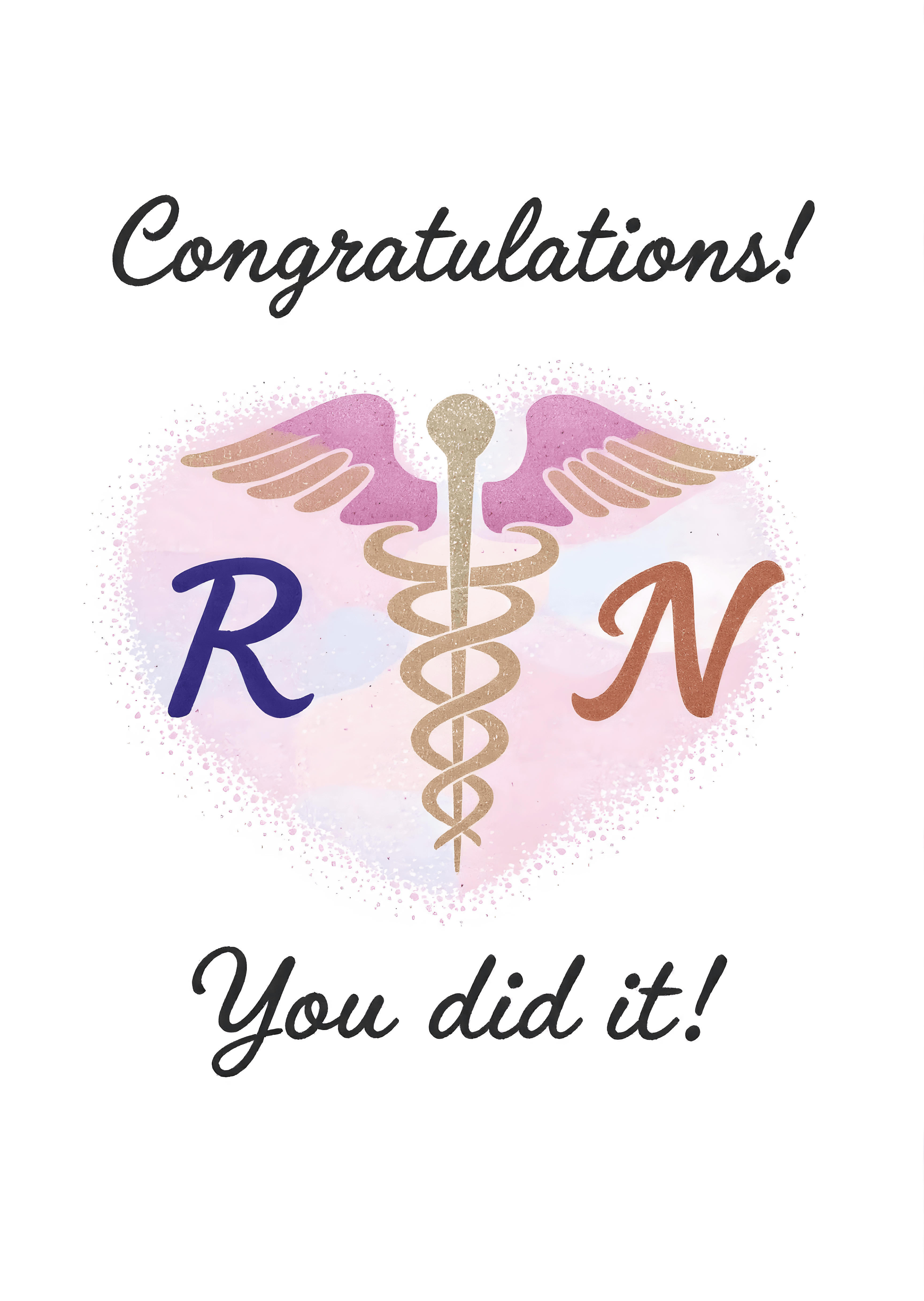 RN Graduation Card Modern Heart Design