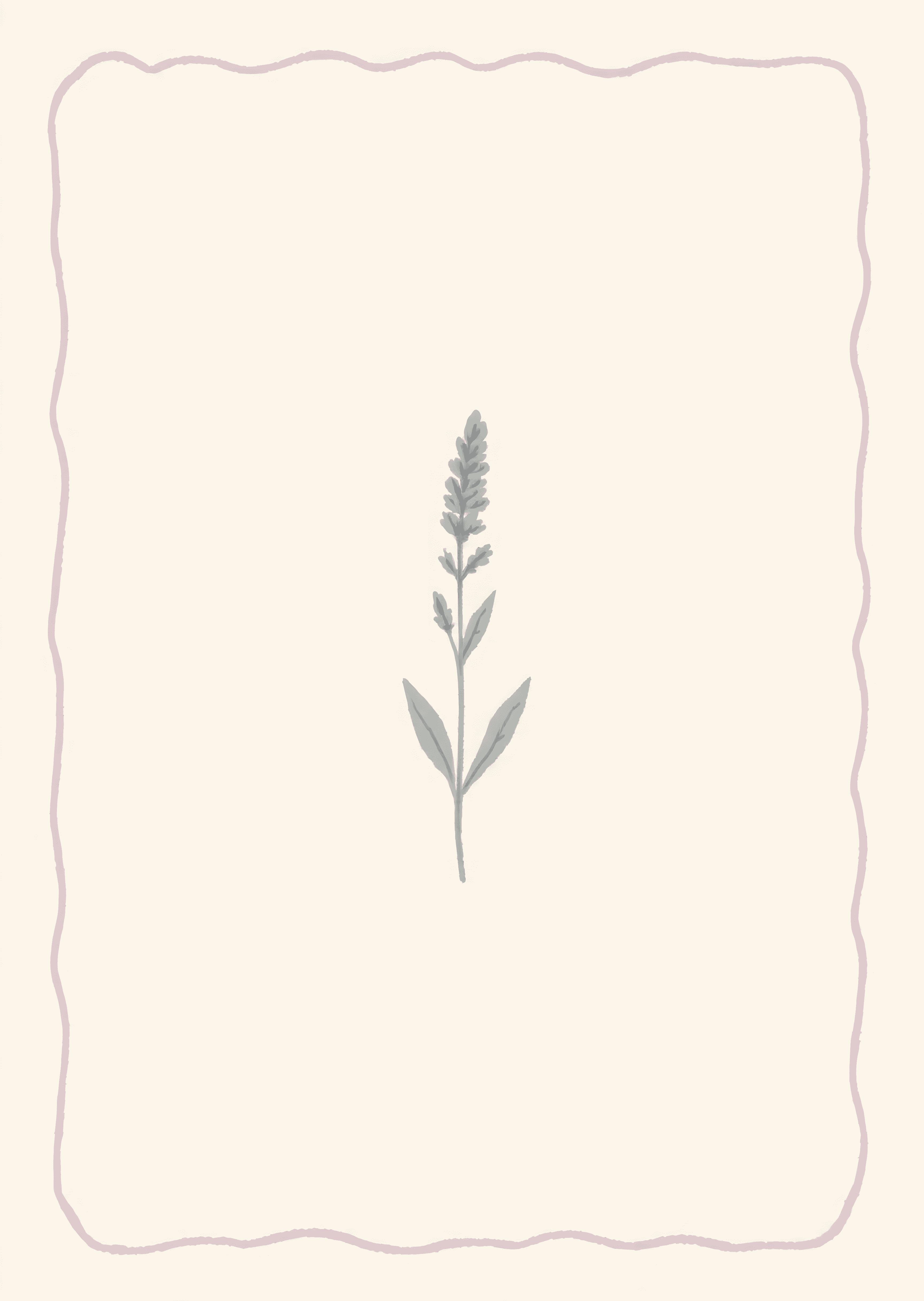 Minimalist Lavender Greeting Card Modern Botanical Design