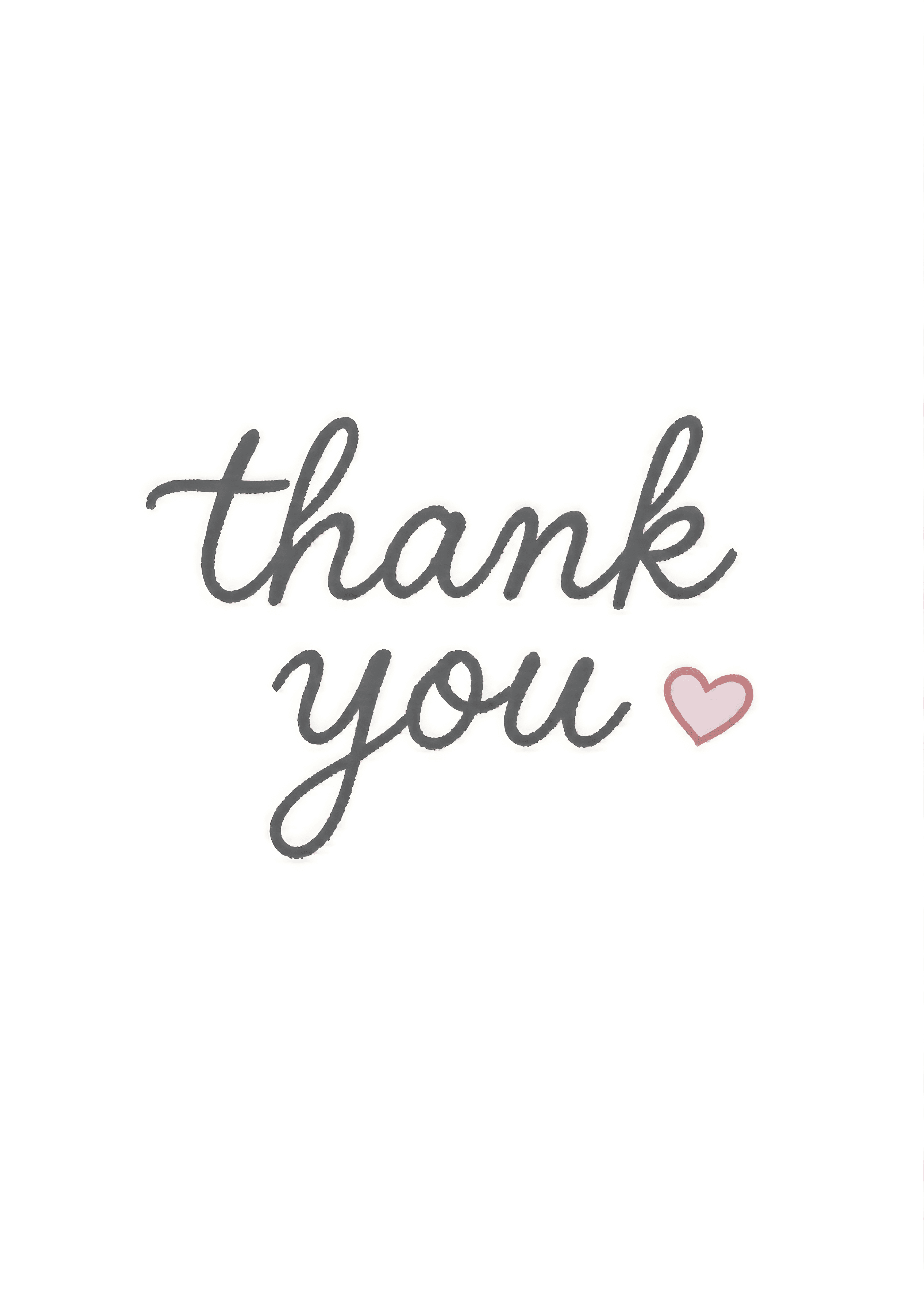 Thank You Card Minimalist Heart Design