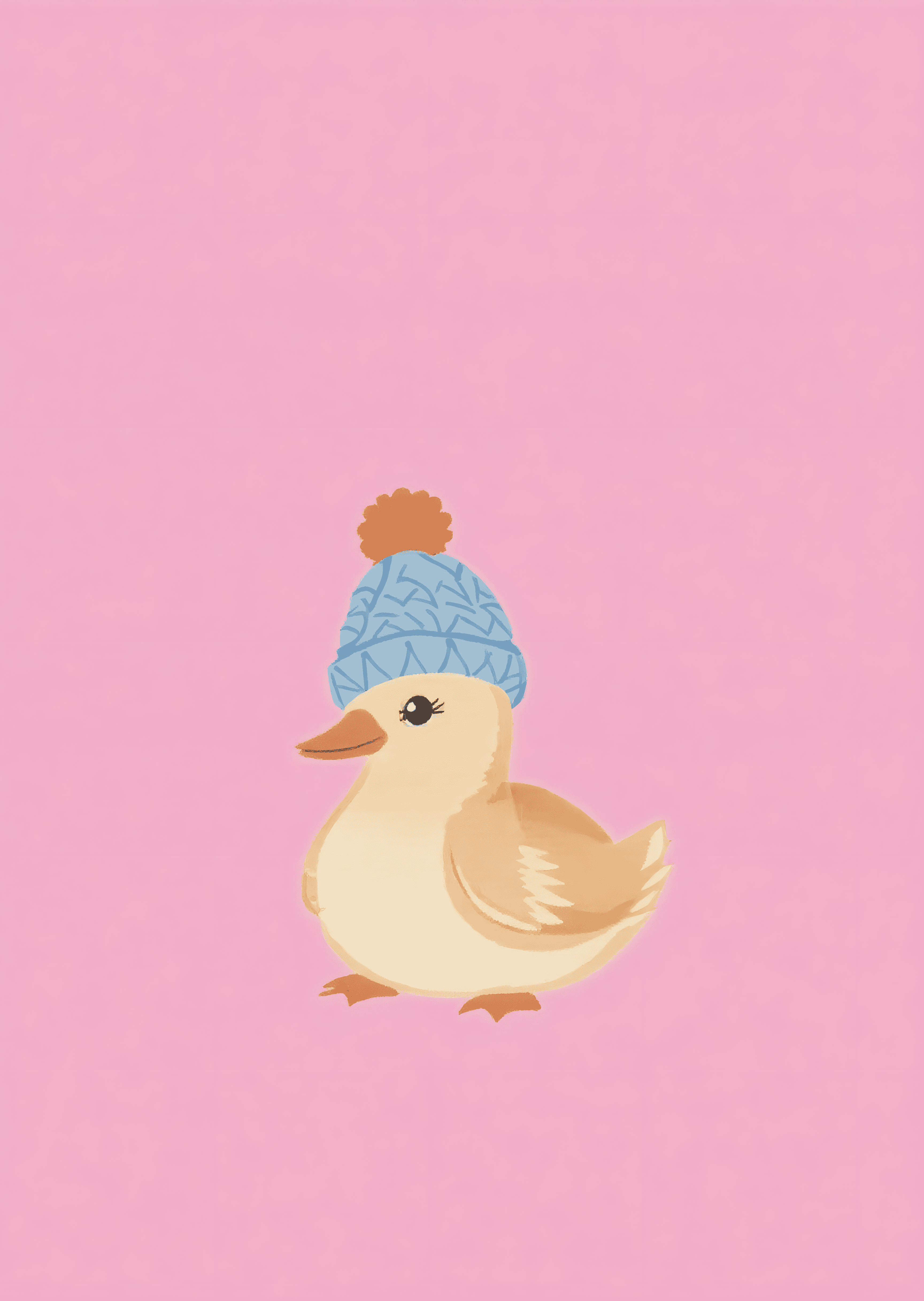 Funny Birthday Card Duck in Hat Modern Design