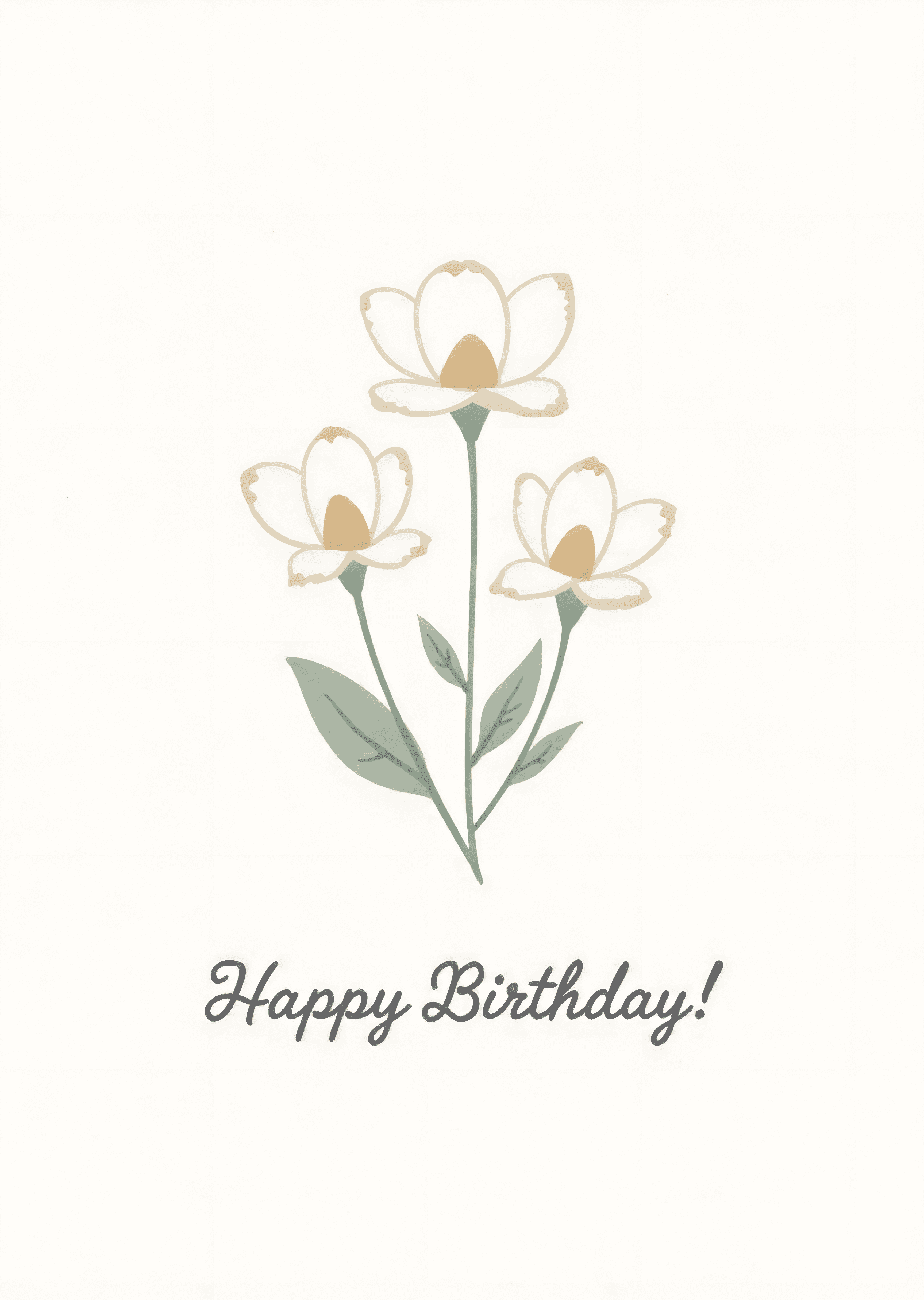 Floral Birthday Greeting Card with Elegant Blooms
