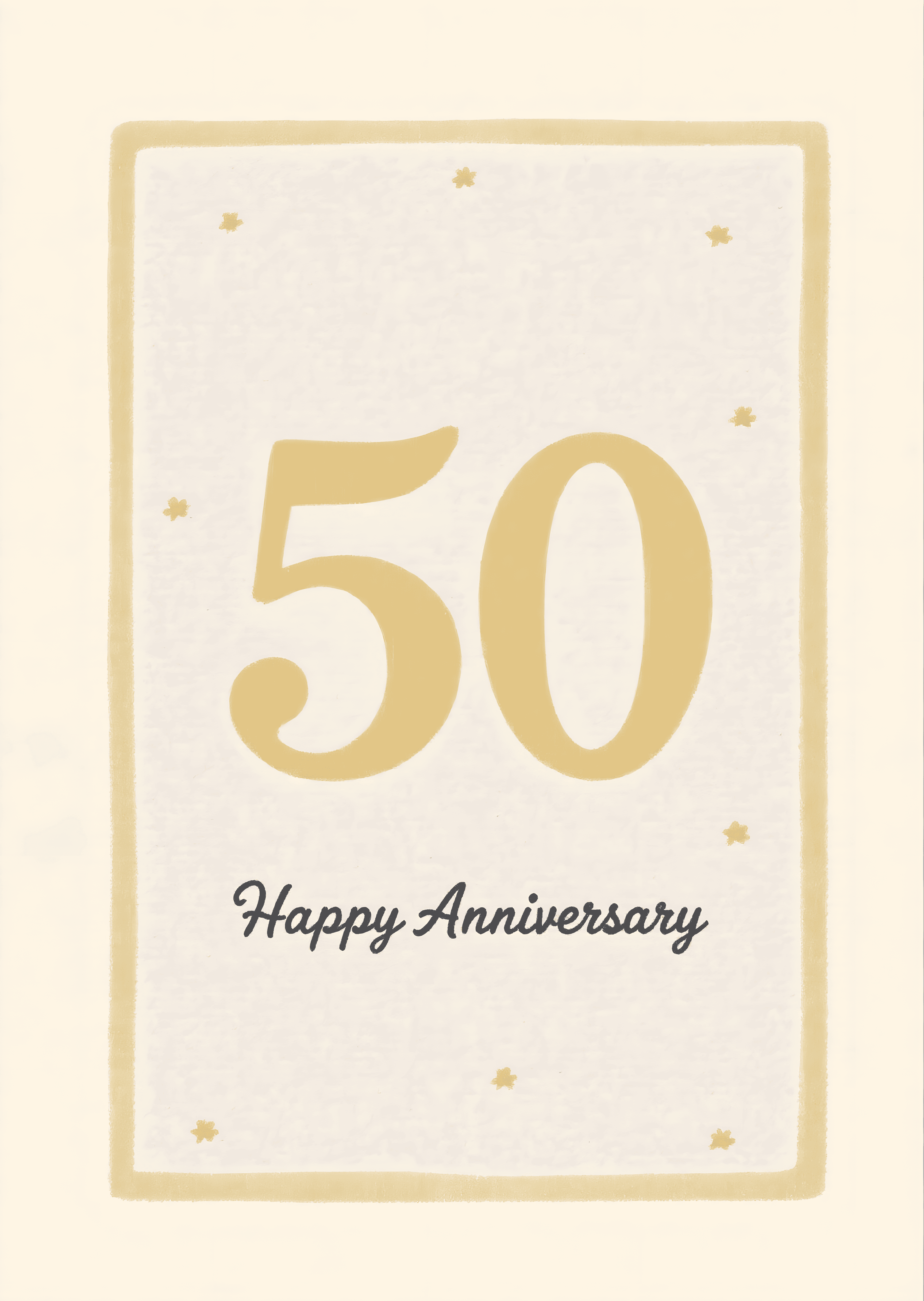 50th Anniversary Card Classic Gold Design