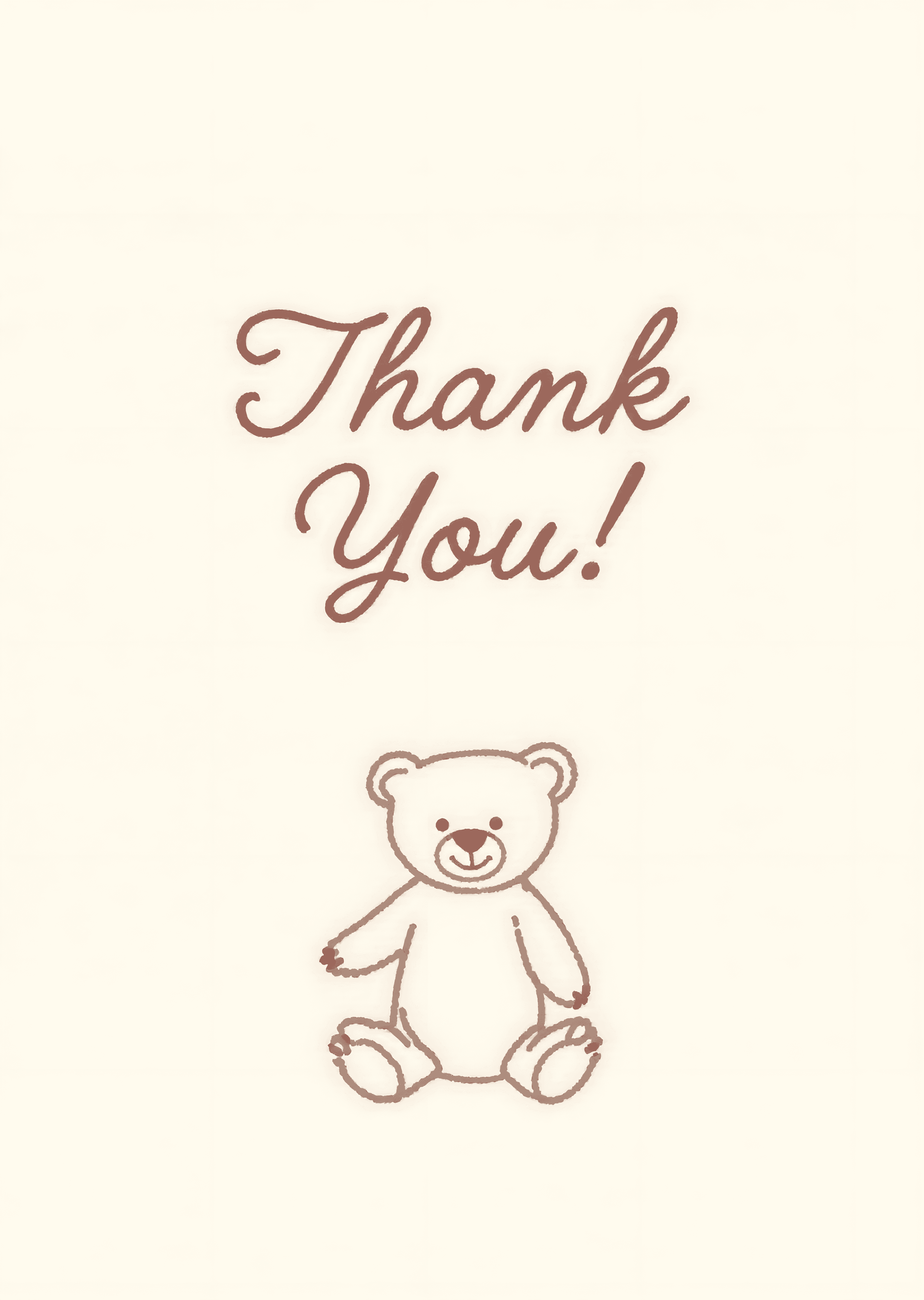 Thank You Card Cute Teddy Bear Illustration