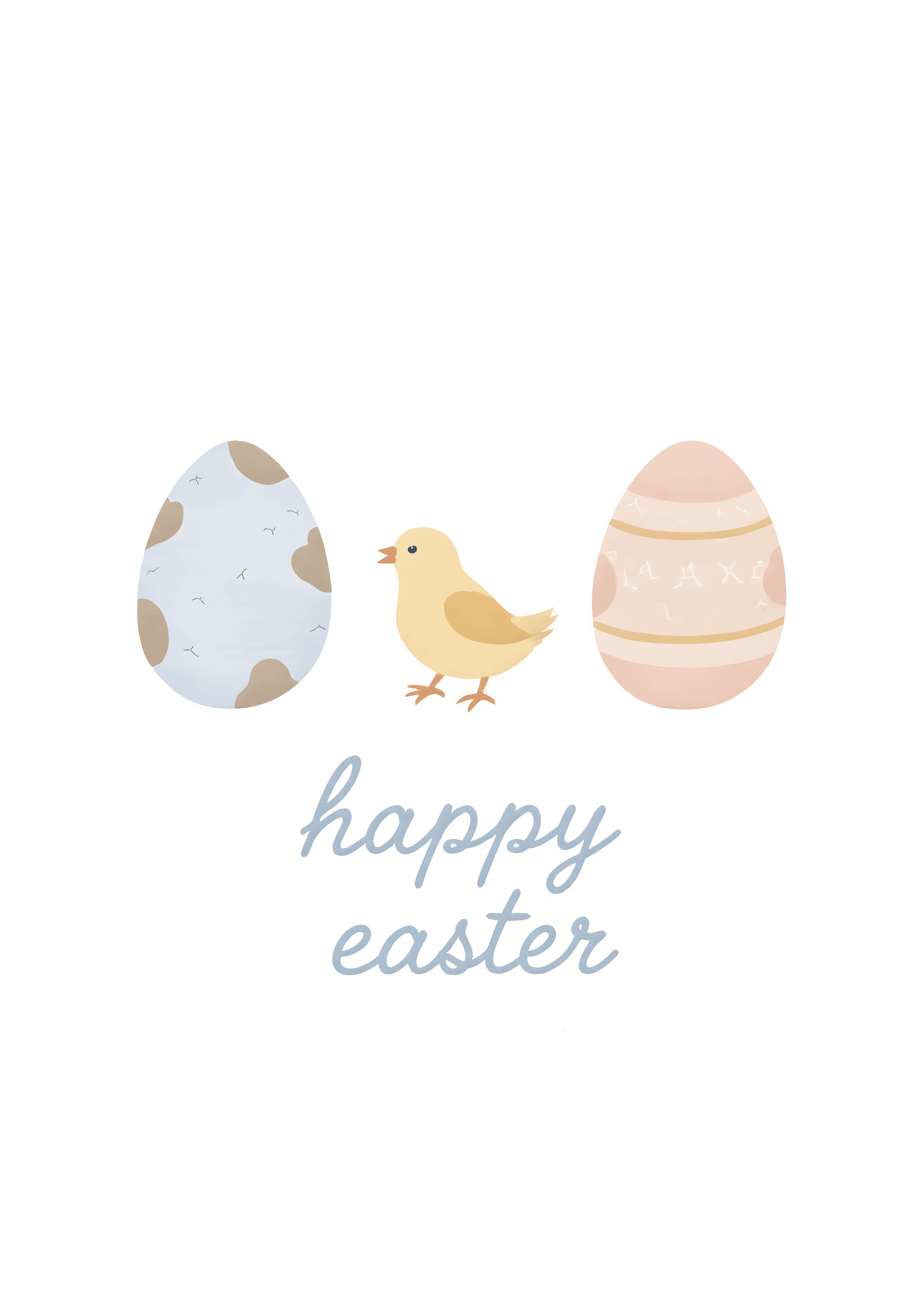 Easter Greeting Card with Cute Chick Illustration