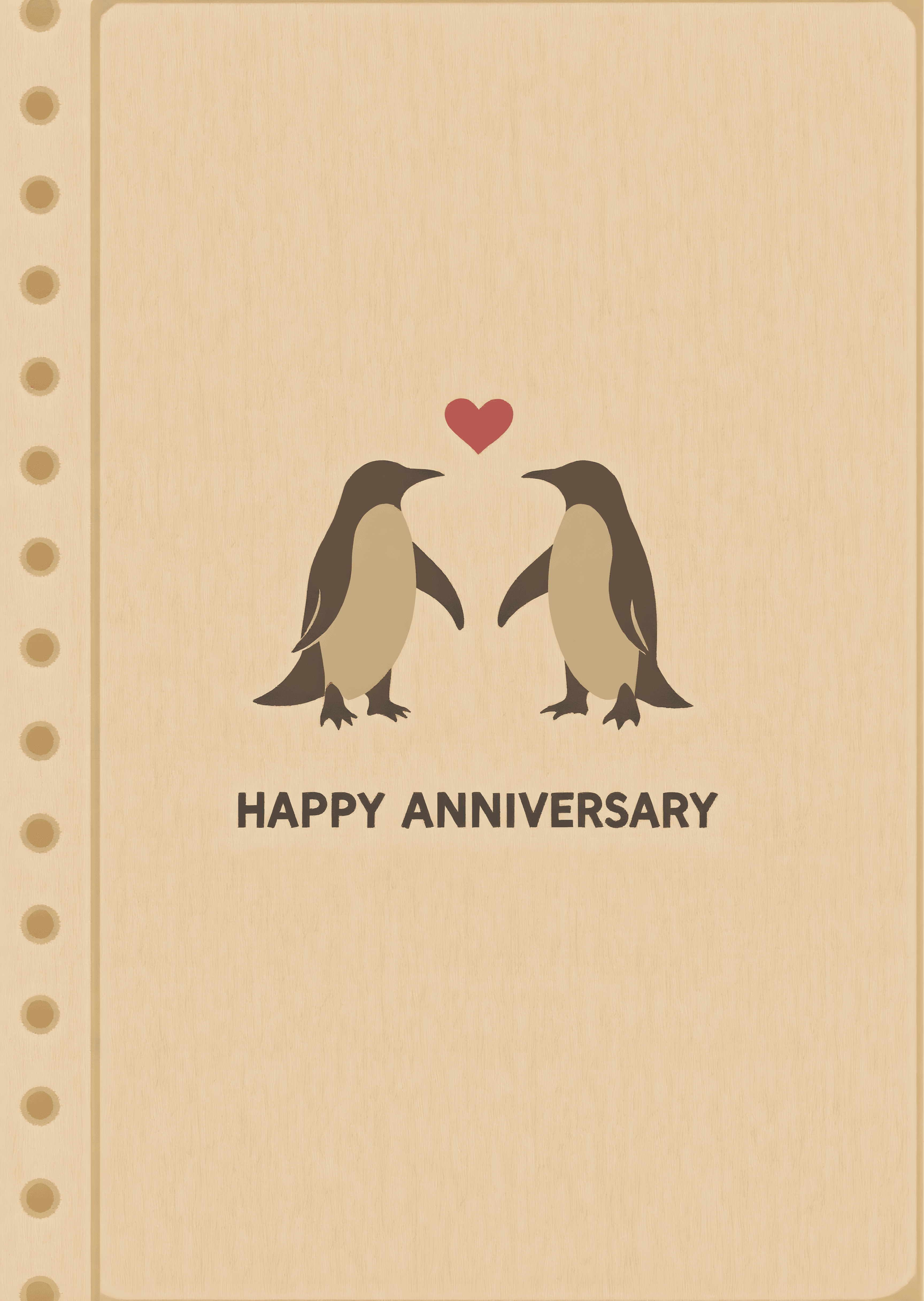 Penguin Love Anniversary Card