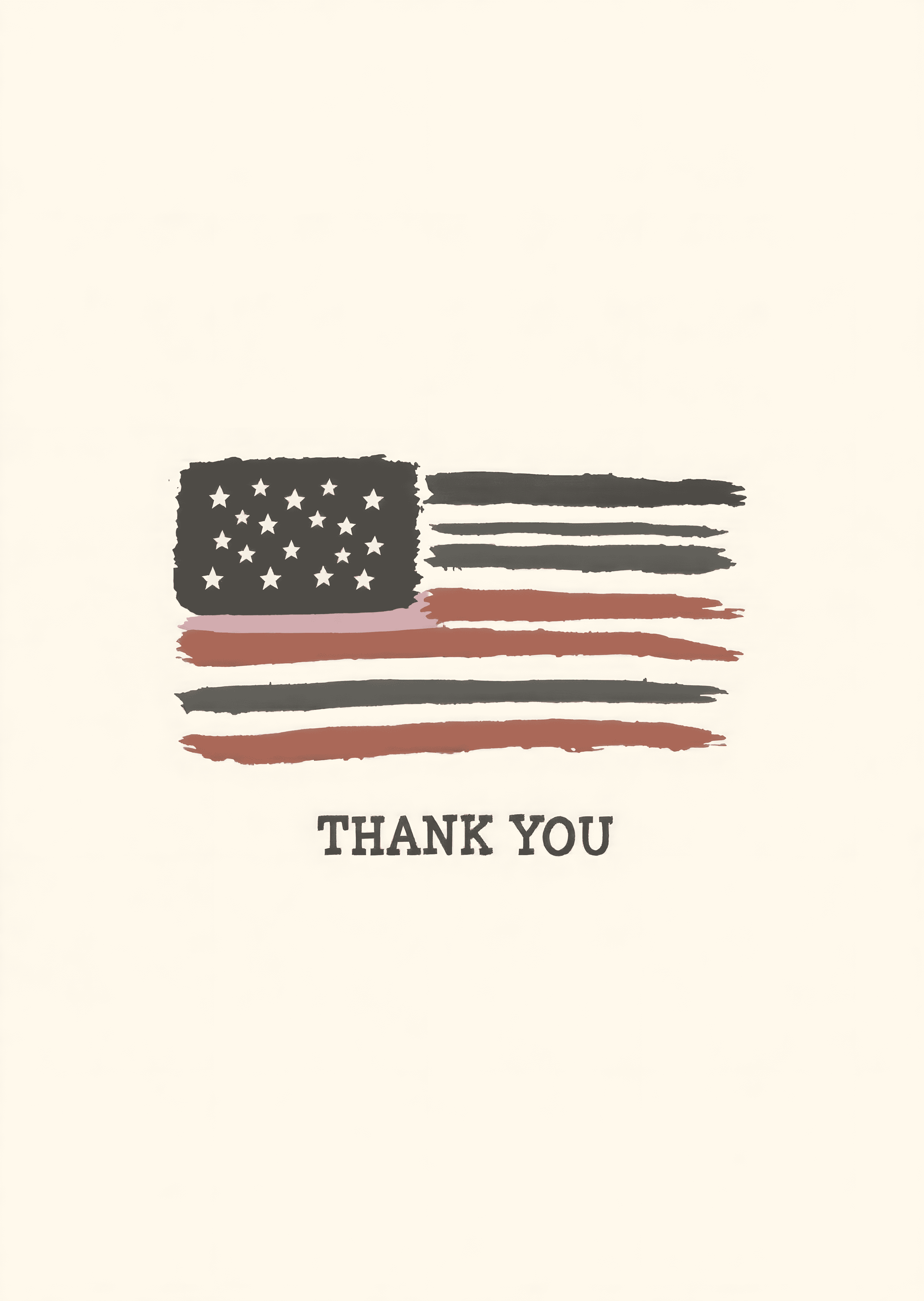 Thank You Card American Flag Modern Design
