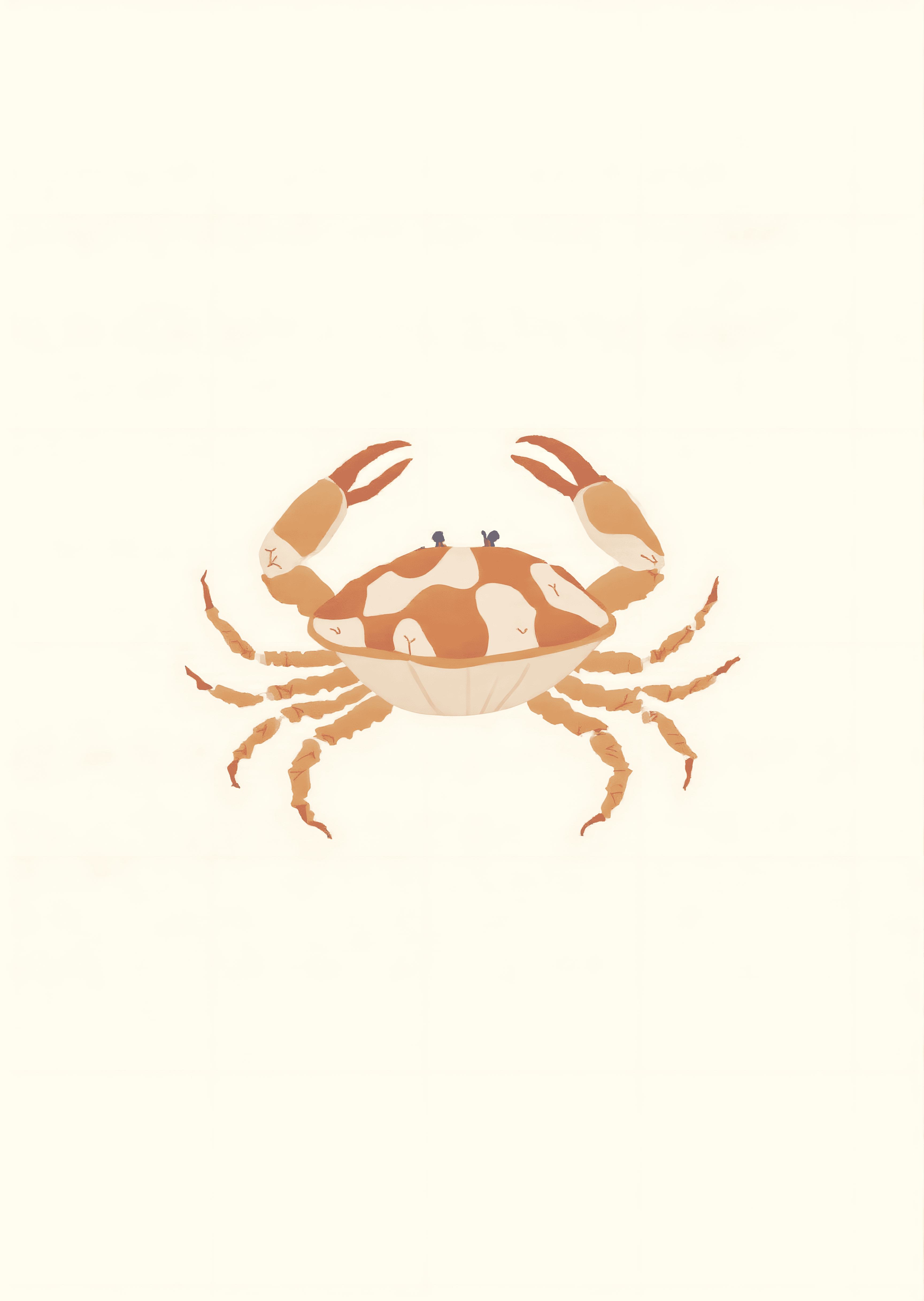 Crab Greeting Card Cute Ocean Art