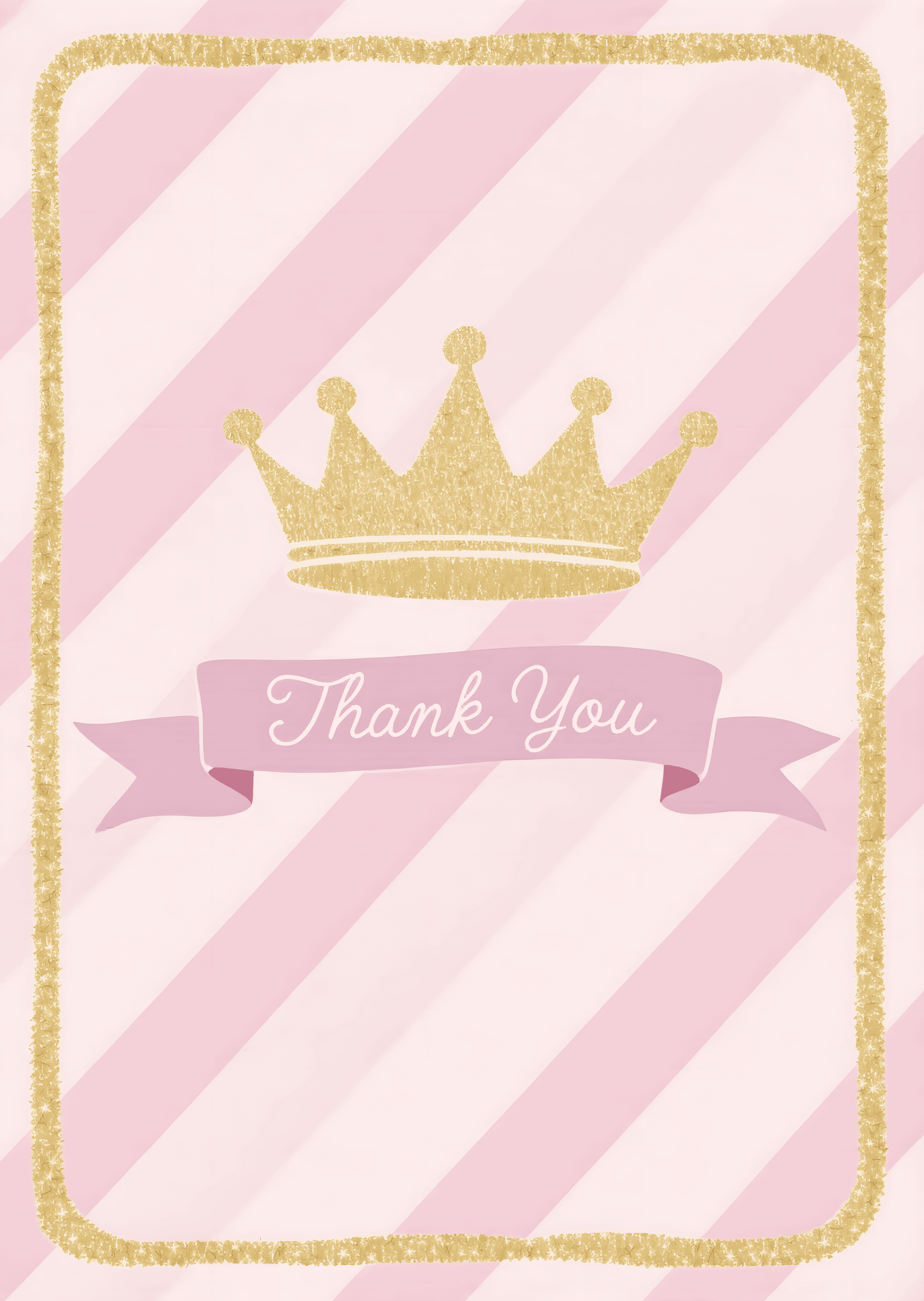 Thank You Card with Gold Crown Elegant Design