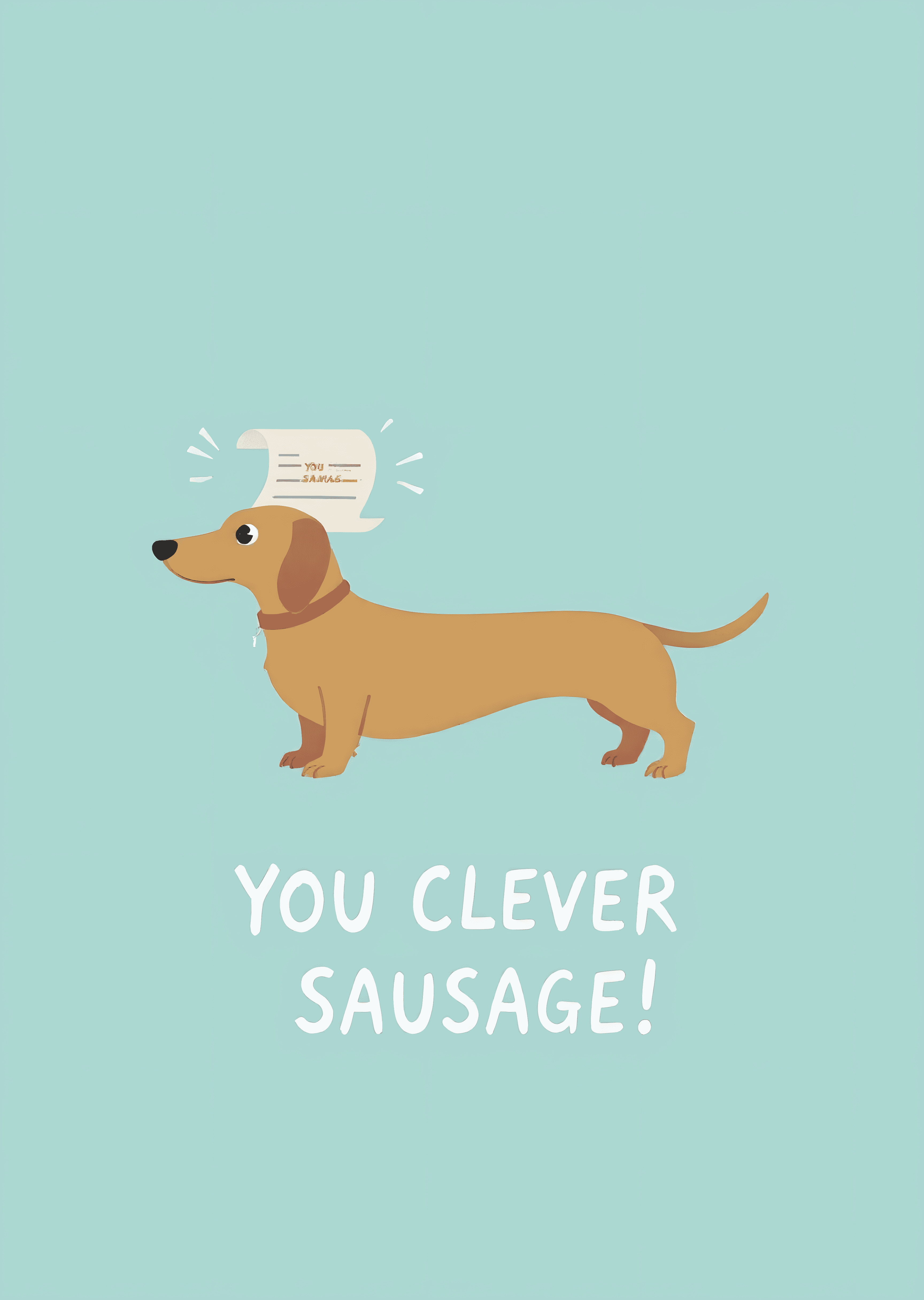 Funny Dachshund Greeting Card Cute Sausage Dog Design