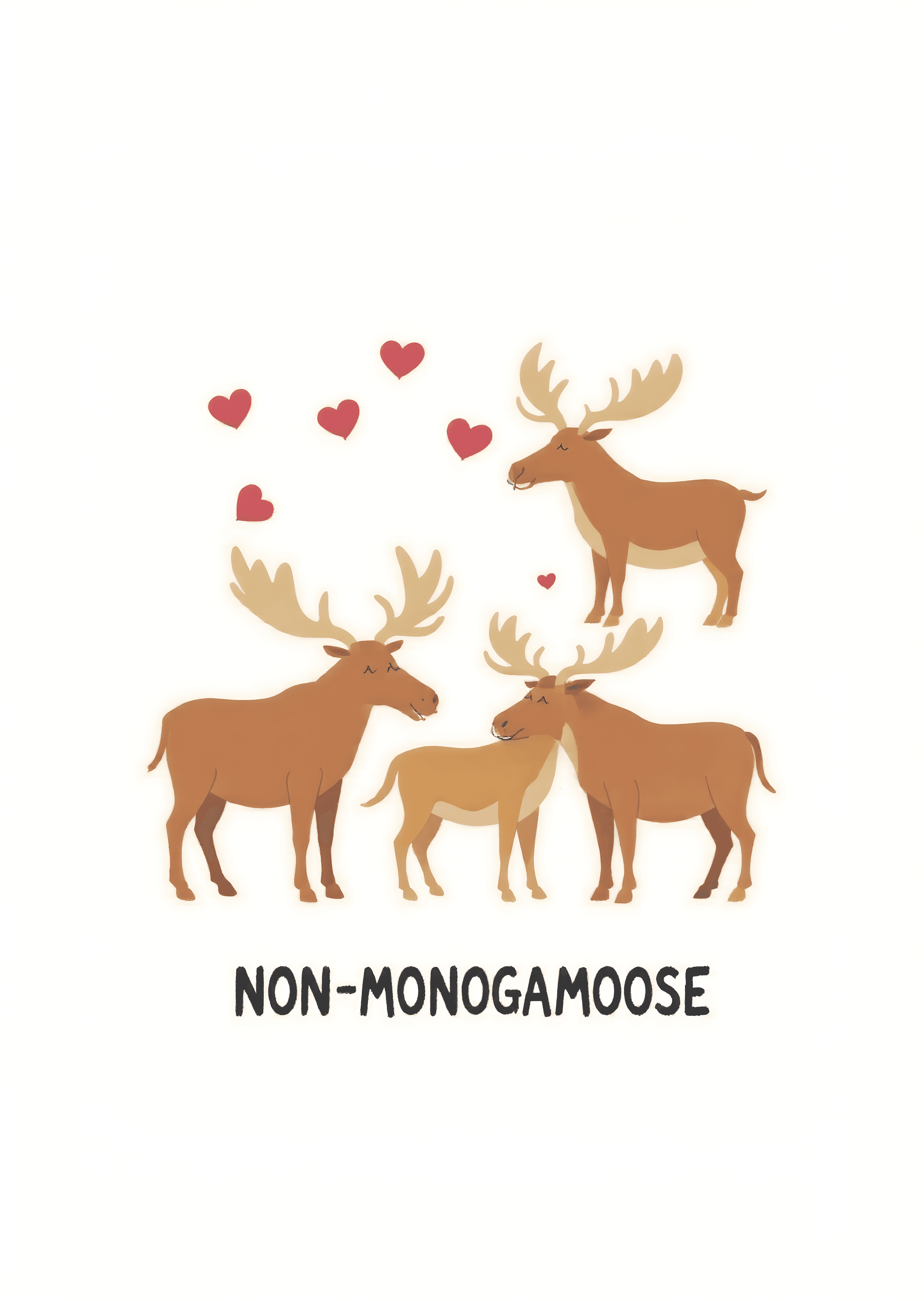 Funny Moose Greeting Card Cute Animal Pun Design