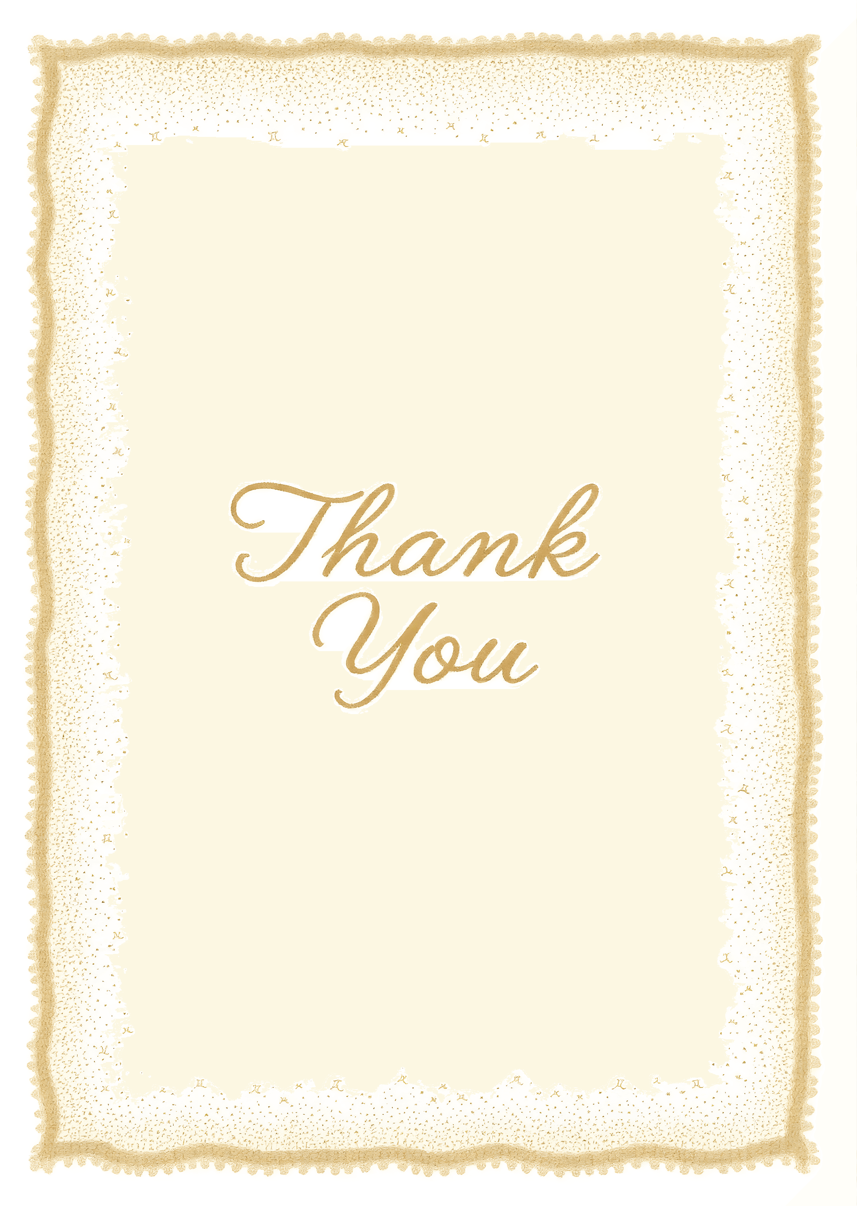 Thank You Card Elegant Gold Border Design
