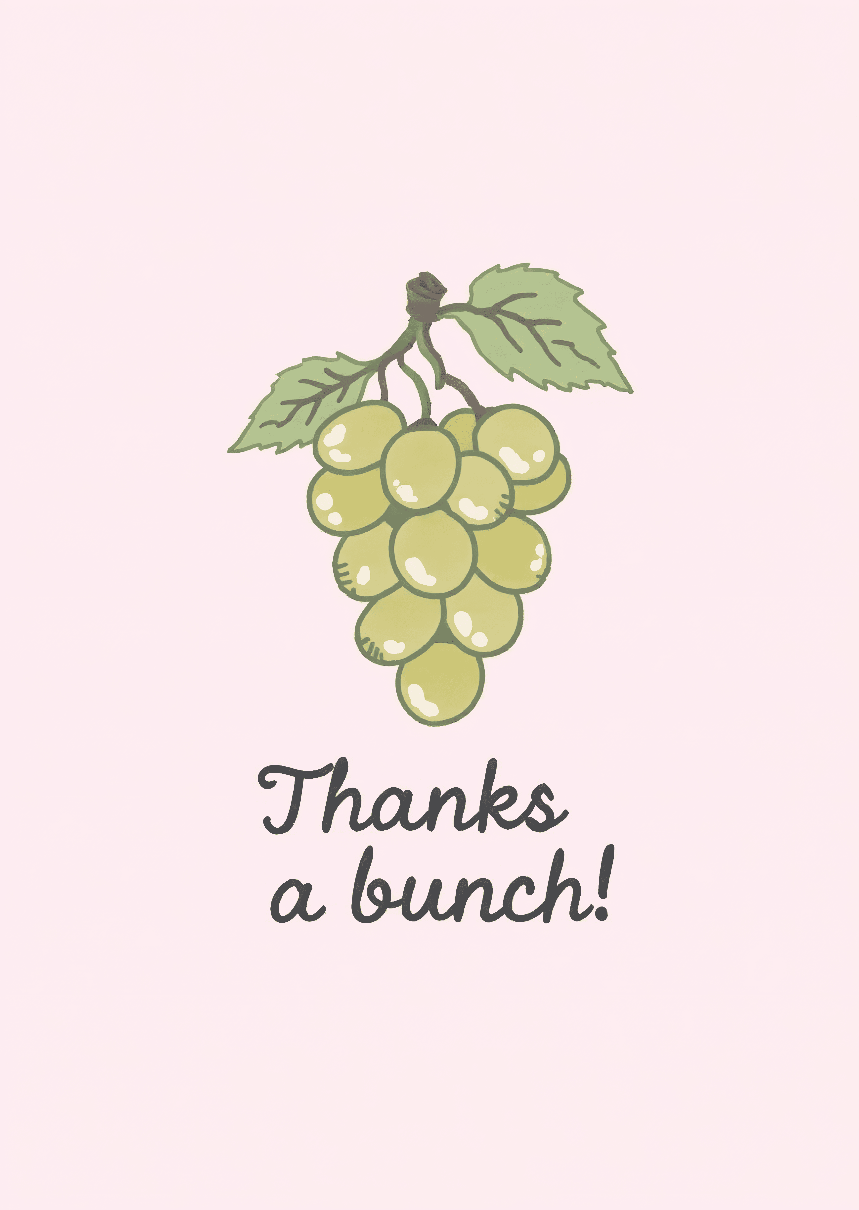 Funny Thank You Card Grapes Modern Design
