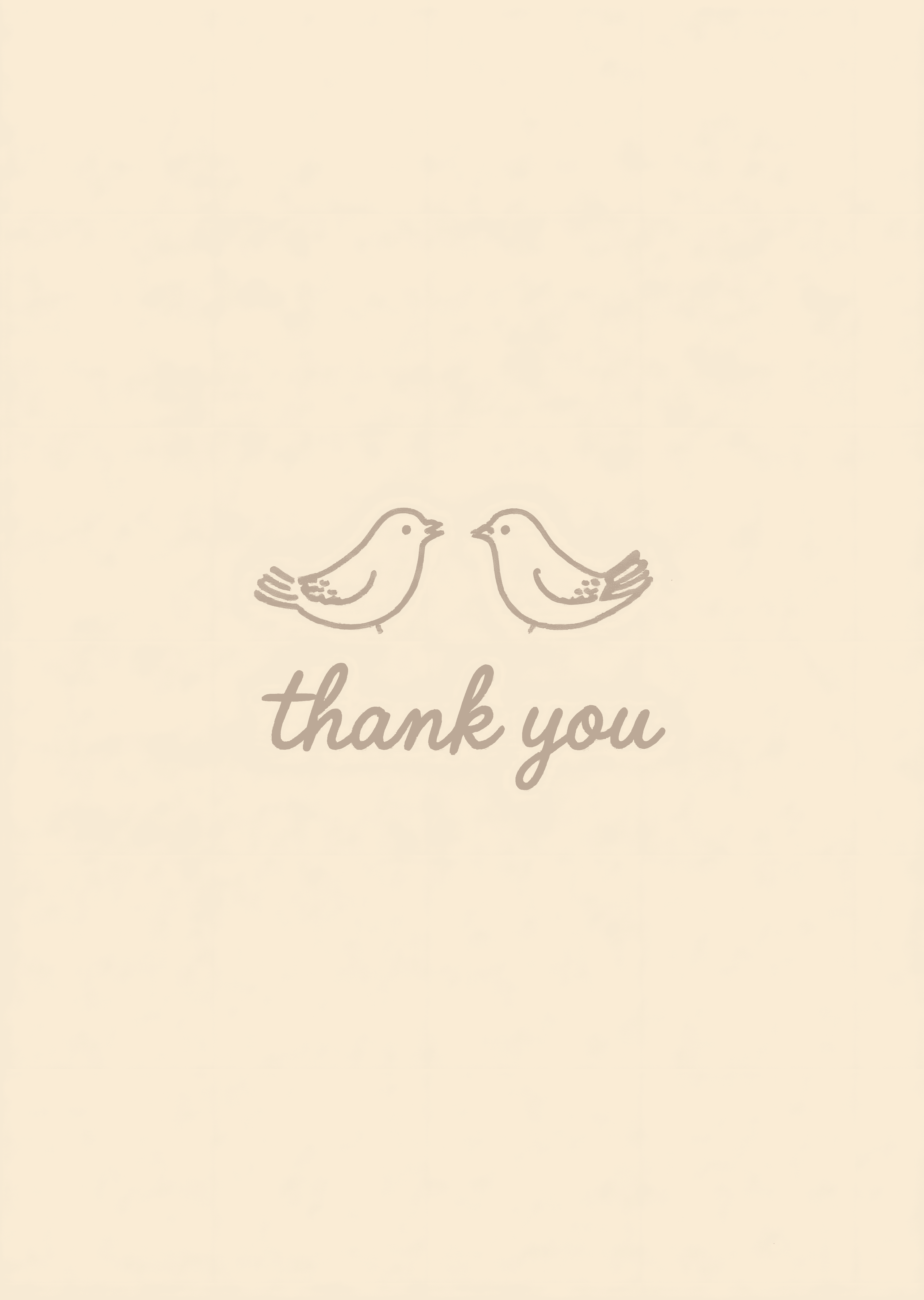Thank You Greeting Card with Cute Birds Design