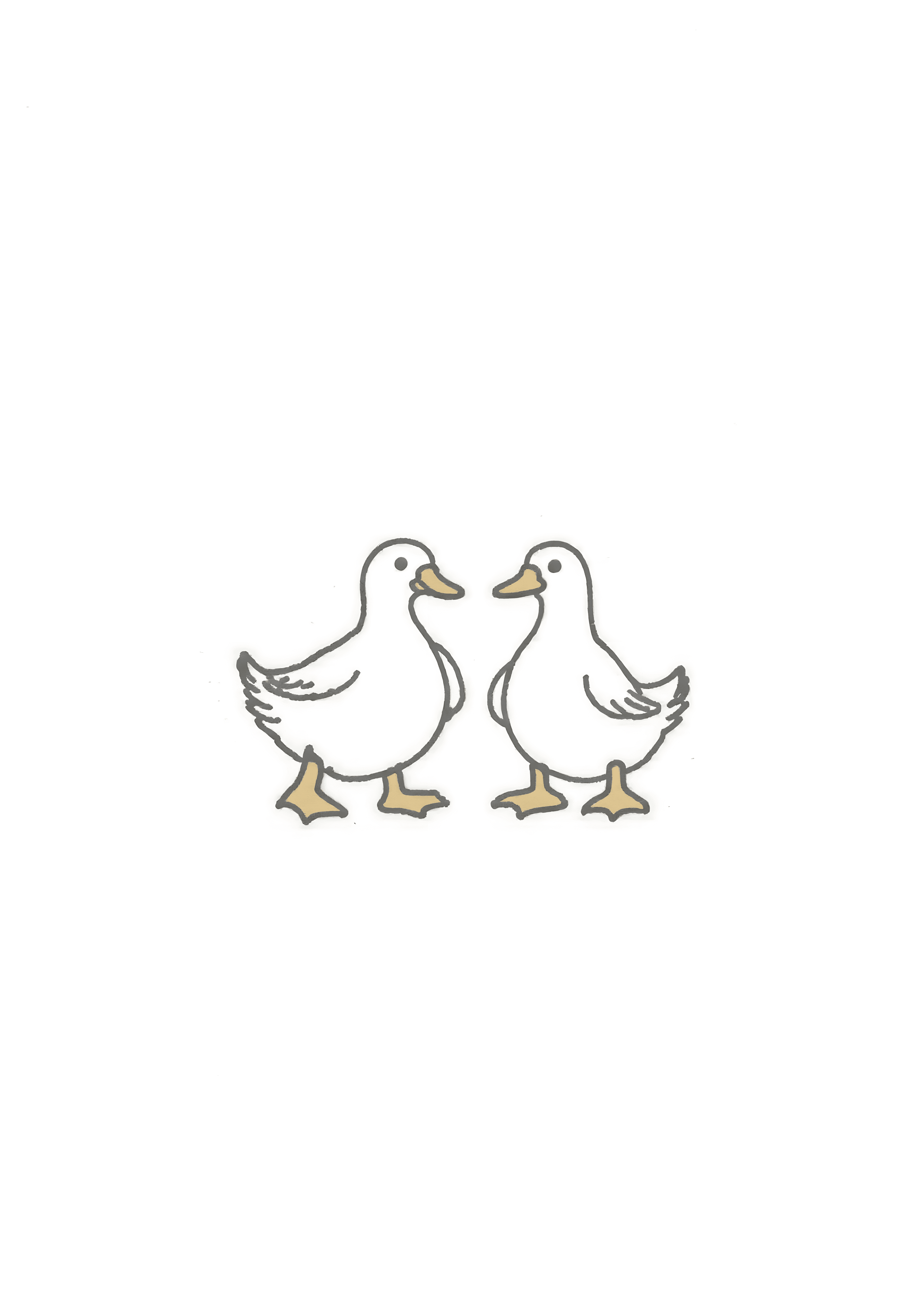 Duck Greeting Card Cute Illustrated Ducks