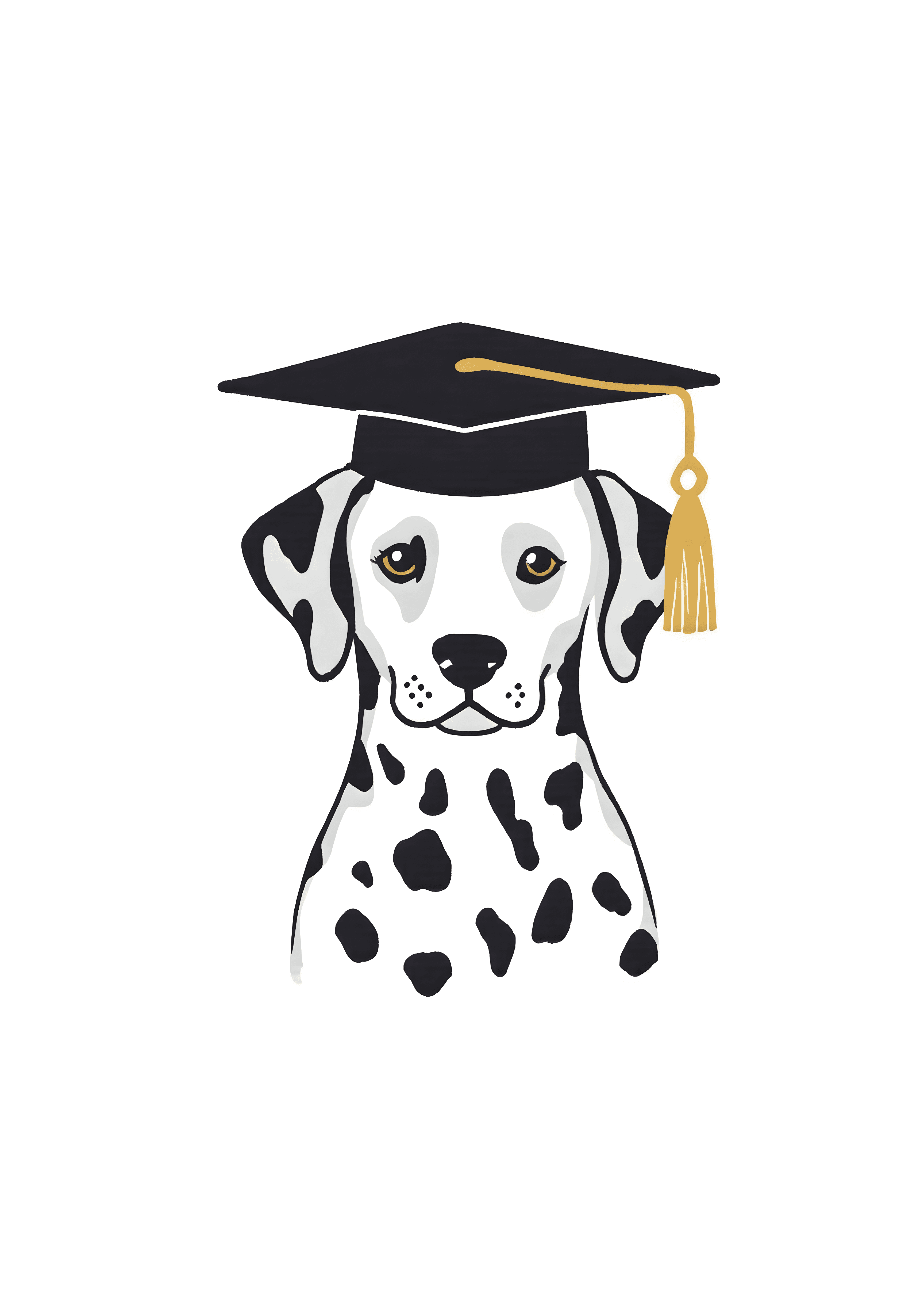 Graduation Greeting Card Cute Dalmatian Illustration