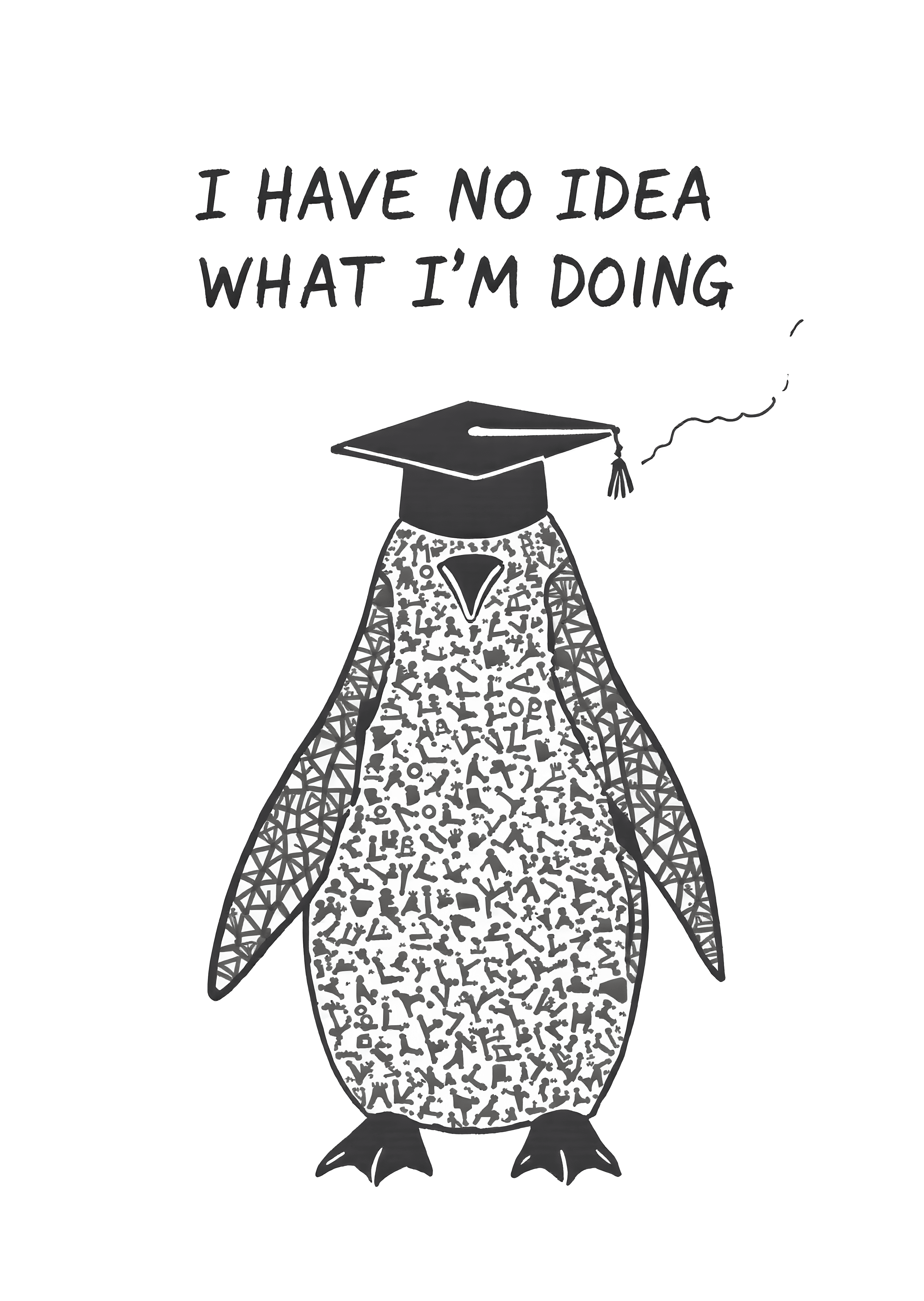 Funny Graduation Card Cute Penguin in Cap