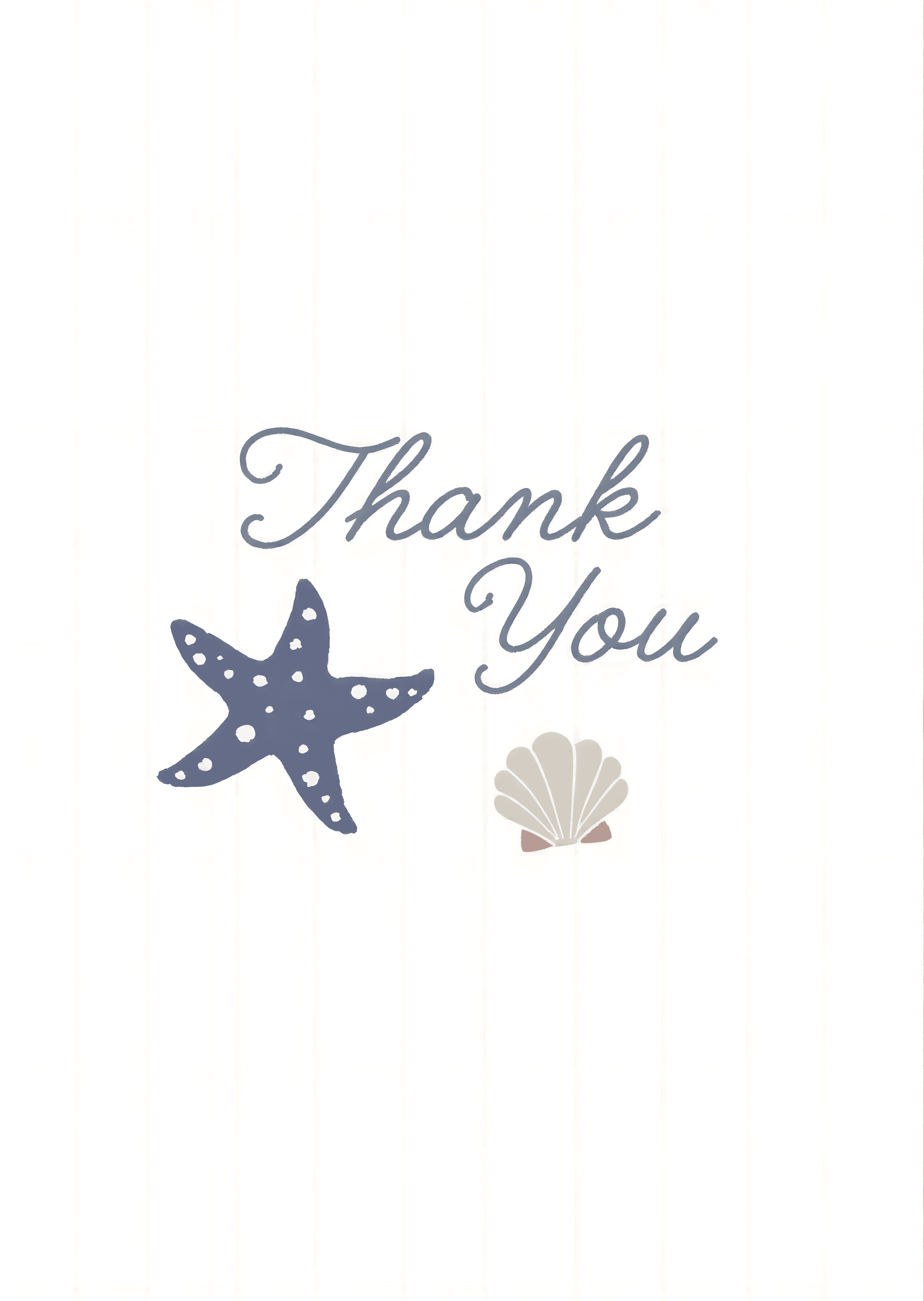 Thank You Card Nautical Starfish Cute Modern Design