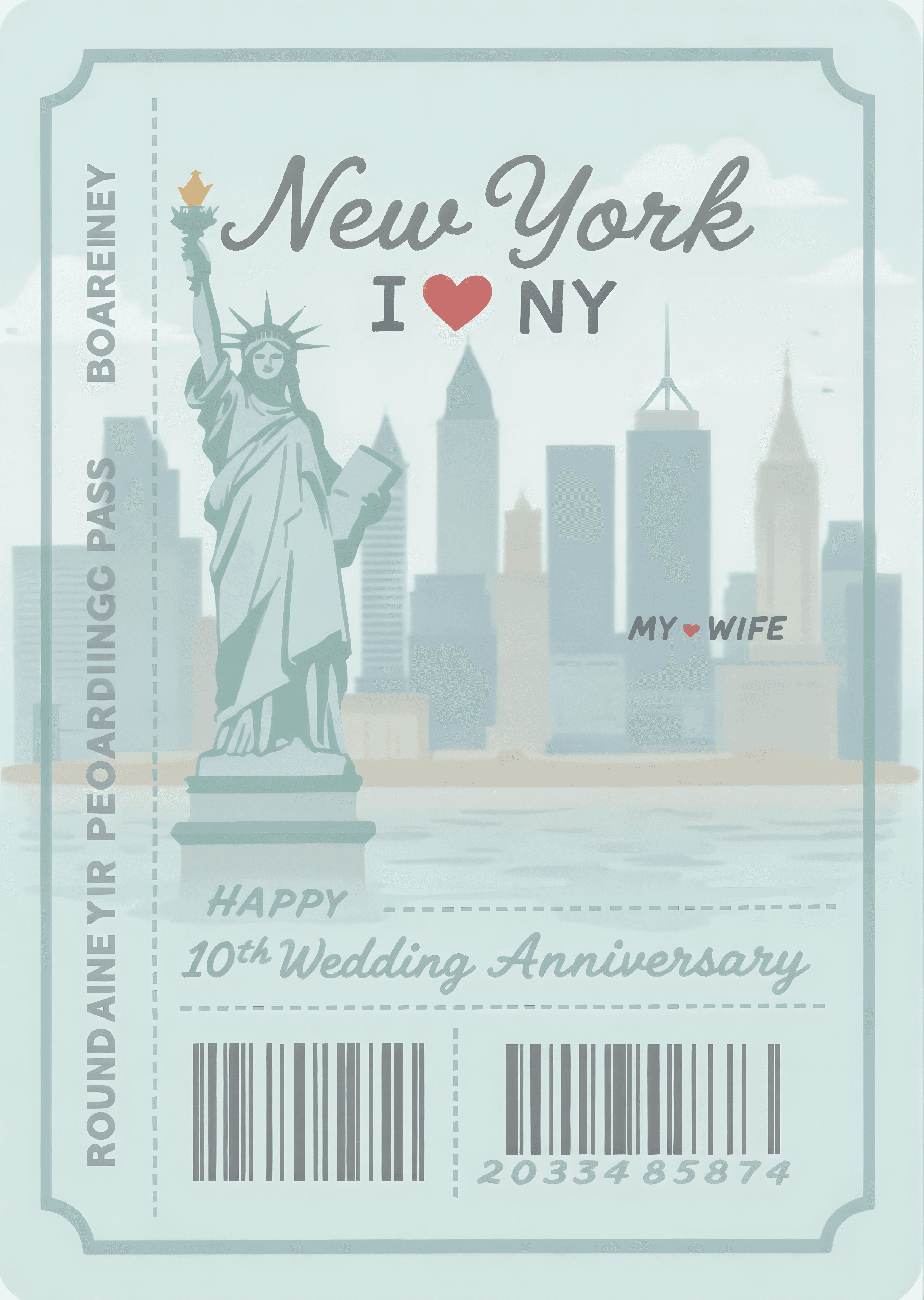 Anniversary Greeting Card Statue of Liberty Design