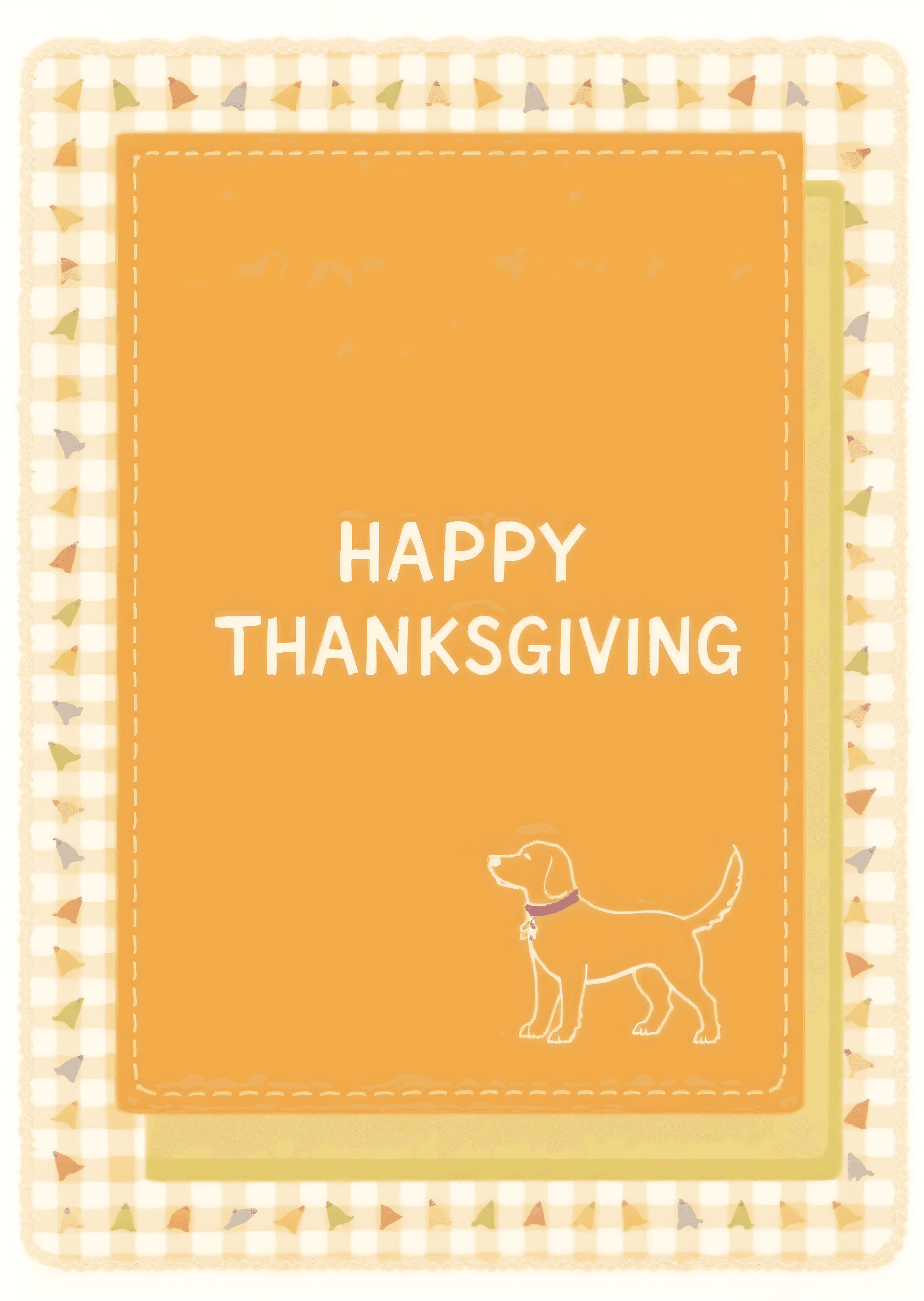 Thanksgiving Greeting Card Cute Dog Illustration