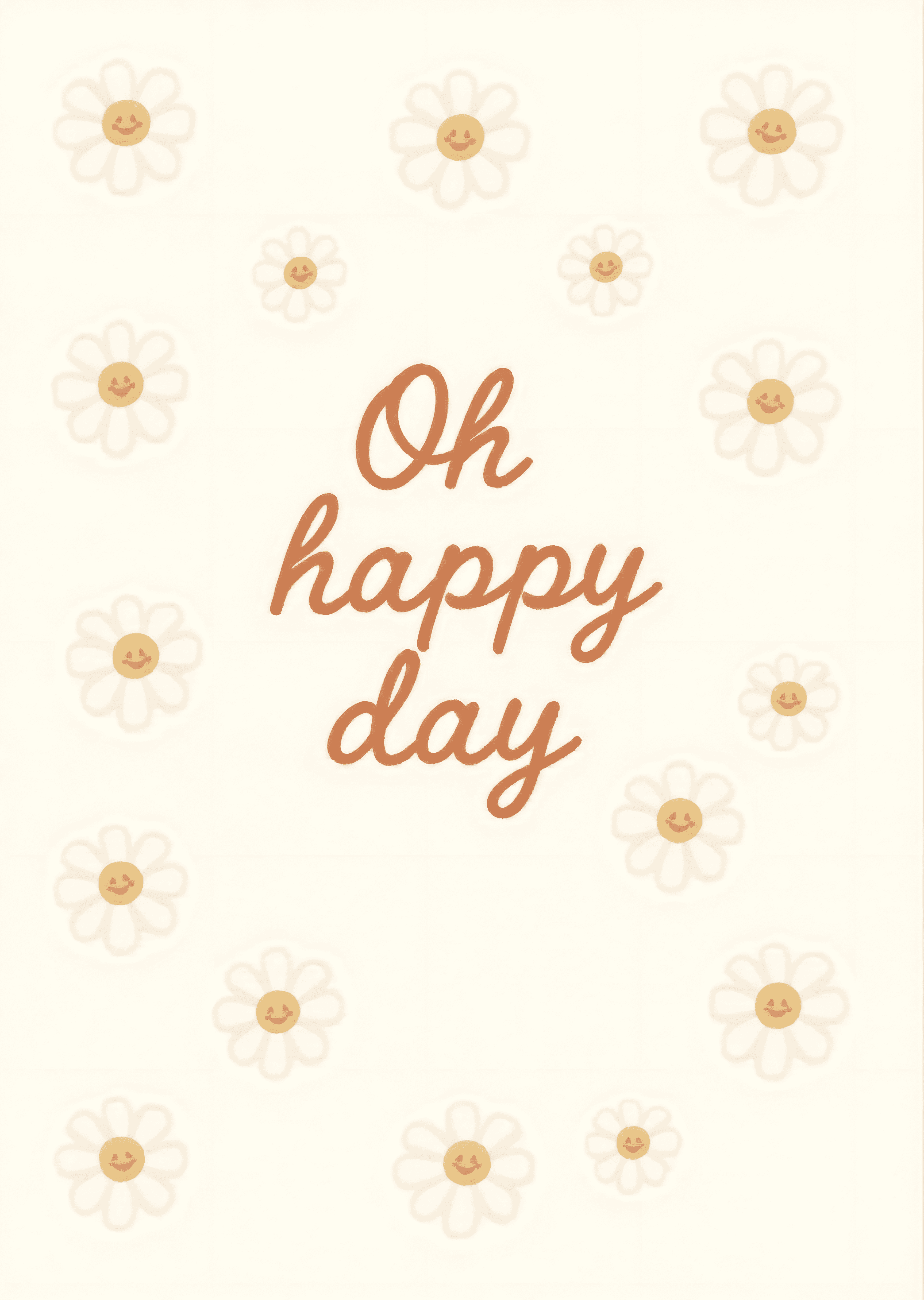 Happy Day Greeting Card Cute Daisies